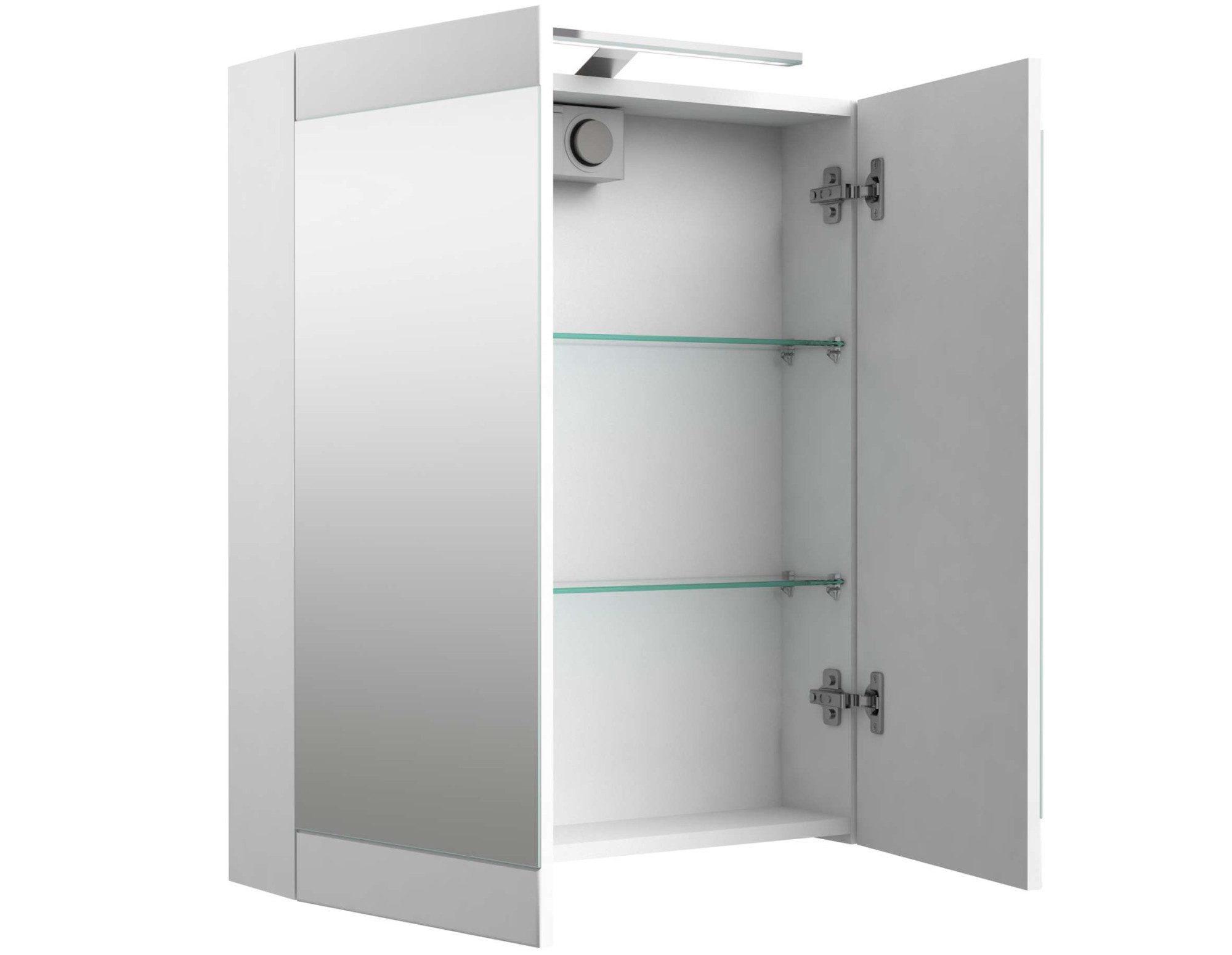 welltime Badezimmerspiegelschrank Serena Retro FSC®-zertifiziertes Material, Breite 61,5 cm, mit LED-Beleuchtung