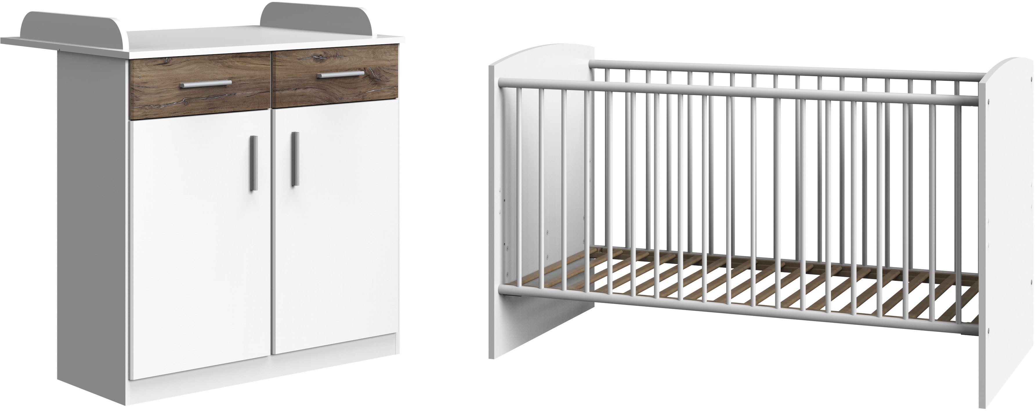 Wimex Babymöbel-Set Joker, (Spar-Set, 2-tlg), Bett + Wickelkommode