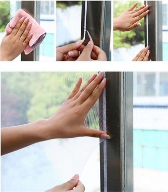 SOTOR Insektenschutz-Vorhang Fenster-Insektenvorhänge,selbstklebende,zuschneidbare Insektenvorhänge