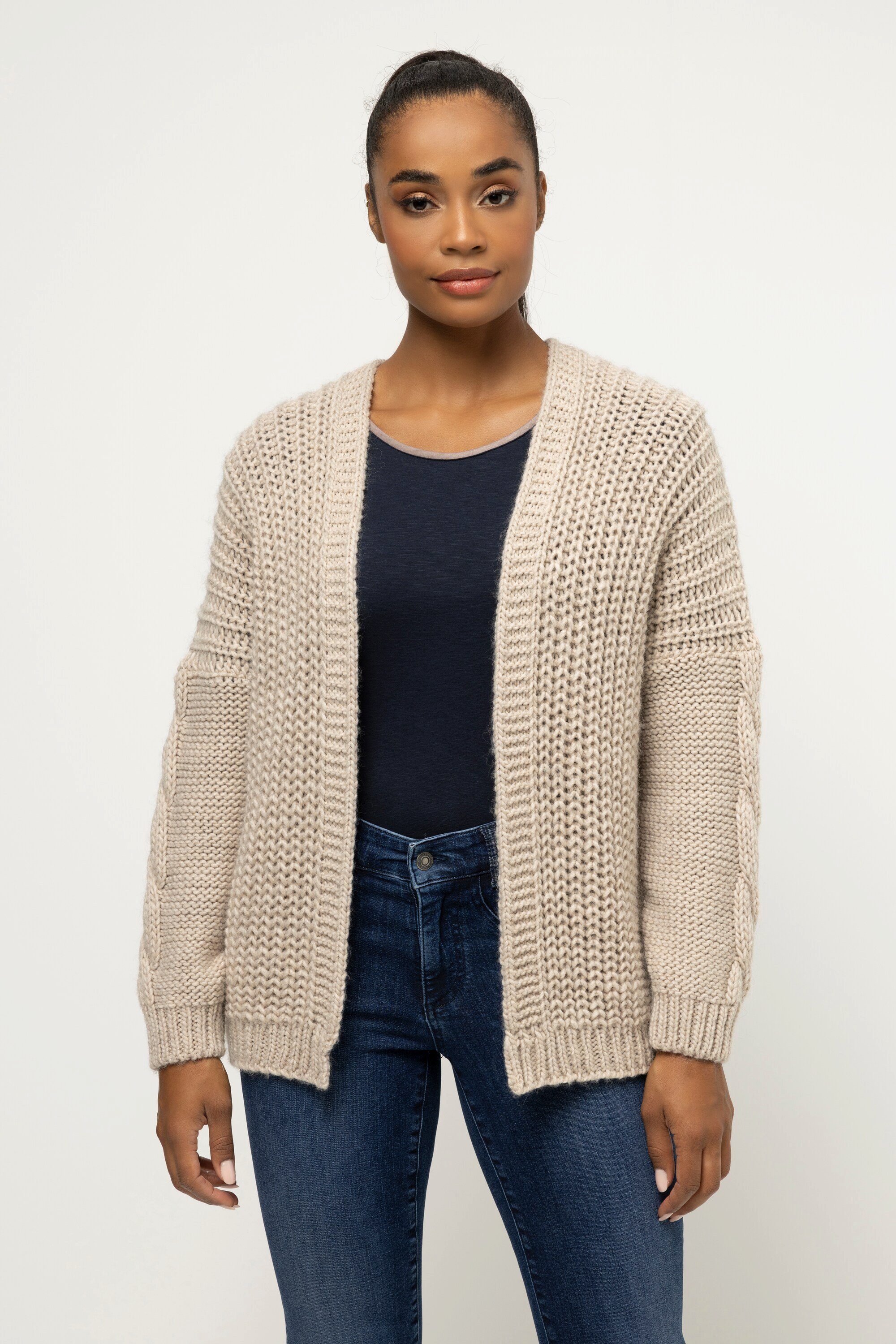 Damen Strickjacke Oversize - Lässiger Cardigan Aus Weichem Grobstrick