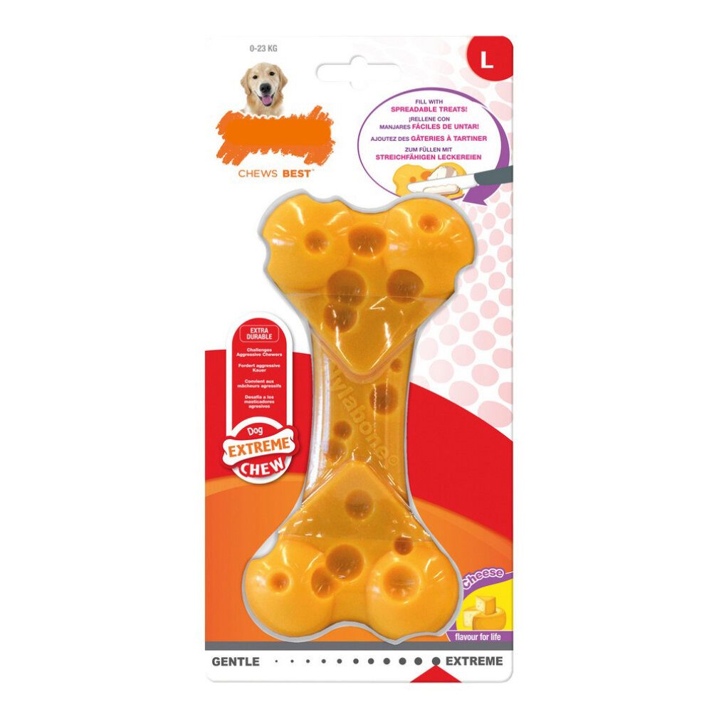 Nylabone Kauspielzeug Beißring für Hunde Dura Chew Käse Größe L Nylon