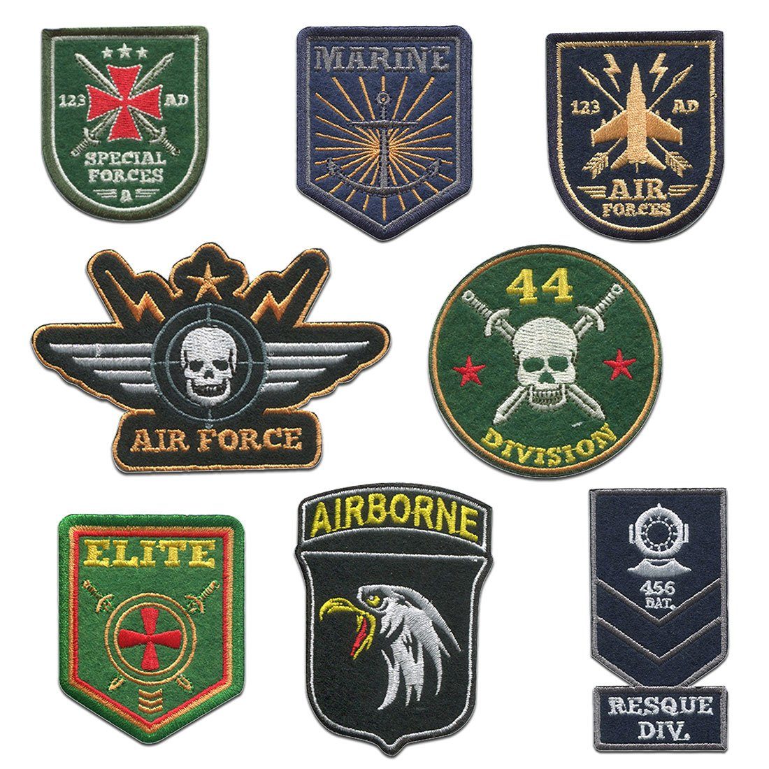 Catch the Patch Пластырь Bügelbild, Aufbügler, Applikationen, Patches, Flicken, zum aufbügeln, Polyester, Troopers Set 8 Stück 