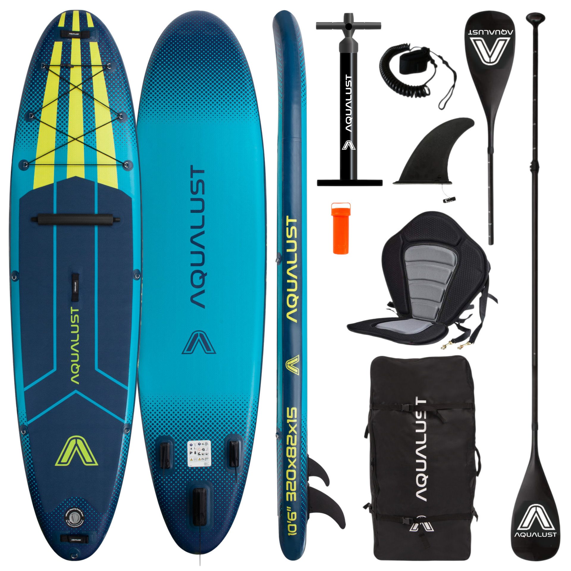 SUP-Board AQUALUST 10.6 iSUP Board Stand Up Paddle Surfboard aufblasbar