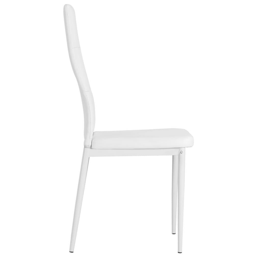Weiß Weiß (2 Stk. Esszimmerstühle Kunstleder Esszimmerstuhl Weiß vidaXL St) 2 |
