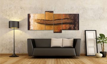 WandbilderXXL Gemälde Golden Wing 180 x 80 cm, Abstraktes Gemälde, handgemaltes Unikat