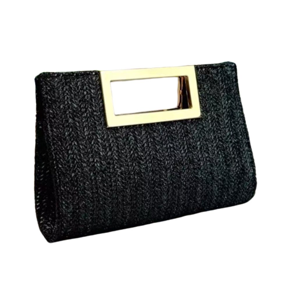 Zaewry Clutch Schicke Stroh-Clutch für Damen mit Tragegriff – sommerliche Handtasche, ideal als Urlaubstasche und geflochtene Boho-Strandtasche