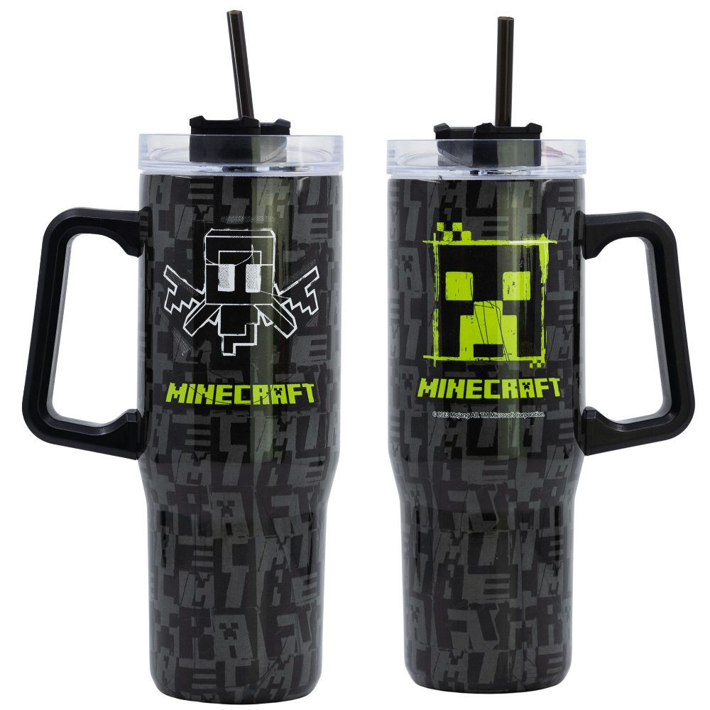 Minecraft Coffee-to-go-Becher Minecraft Creeper Edelstahl XL Iso Kaffeebecher Thermobecher To-Go, Edelstahl, 940 ml