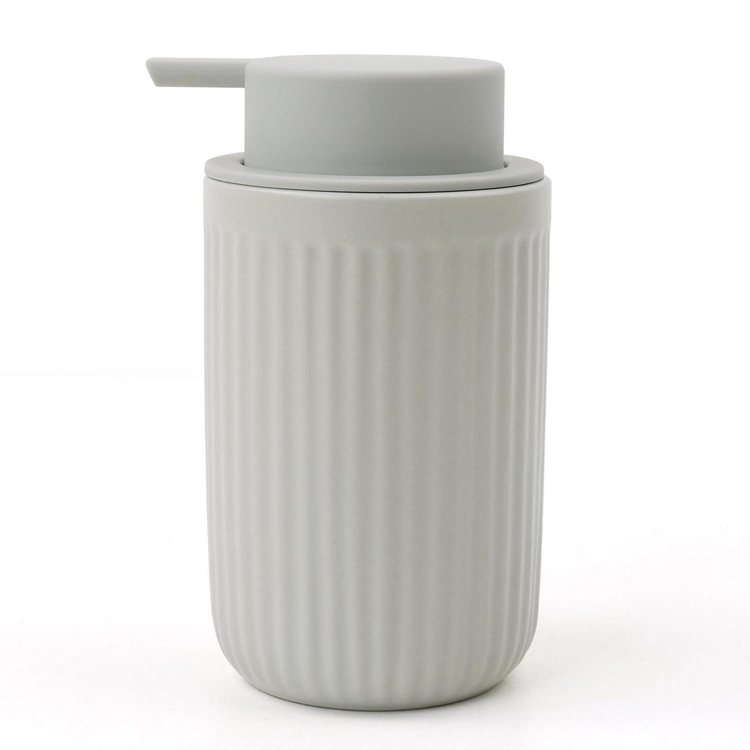 LuxusKollektion Seifenspender Seifenspender Keramik Streifen Grau 350ml