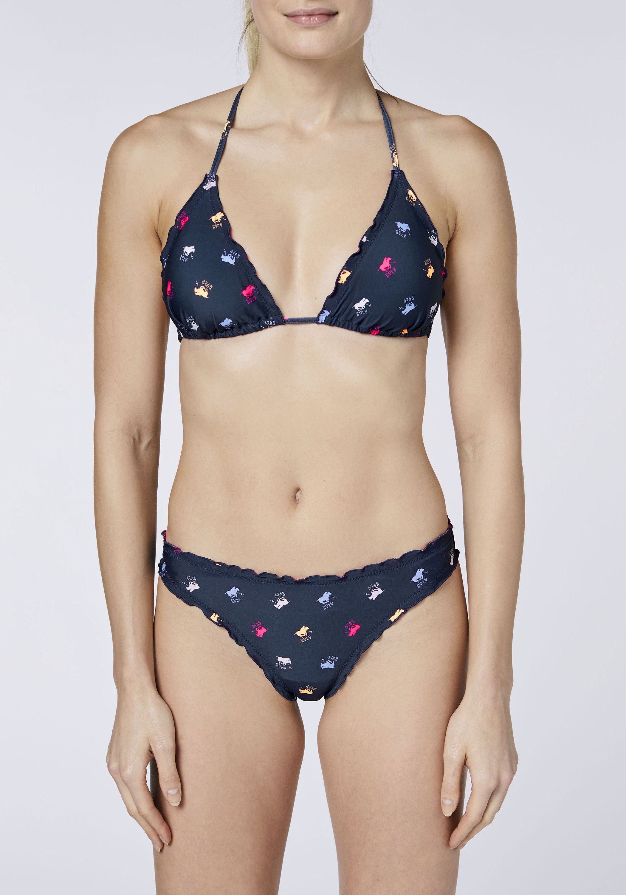 (Set) Sylt Triangel-Bikini mit Allovermuster 4829 Polo Blue/Pink Dark