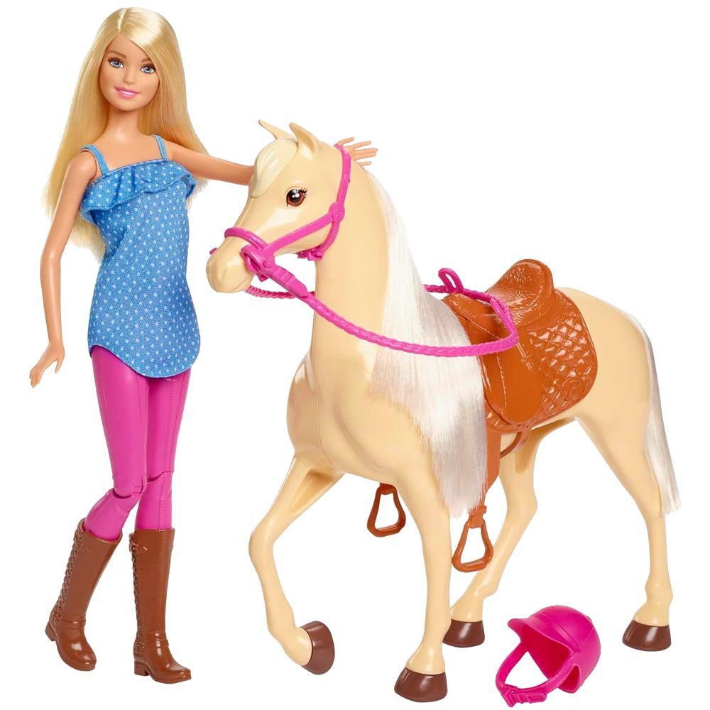 Barbie Anziehpuppe Reitspaß Spiel-Set Mattel FXH13 Puppe Barbie mit Pferd & günstig online kaufen