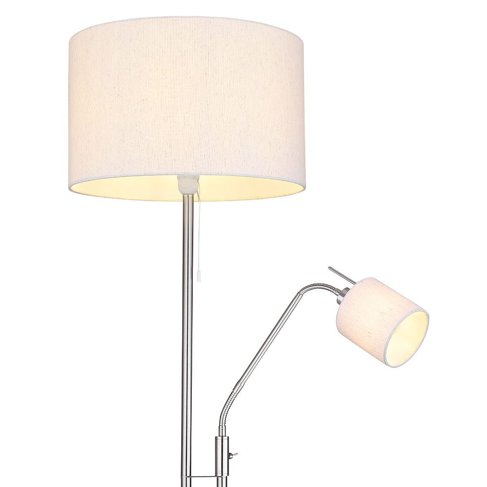 etc-shop Stehlampe, Leuchtmittel nicht Leselampe Wohnzimmer Stehlampe inklusive, Stehleuchte Deckenfluter mit sandfarben
