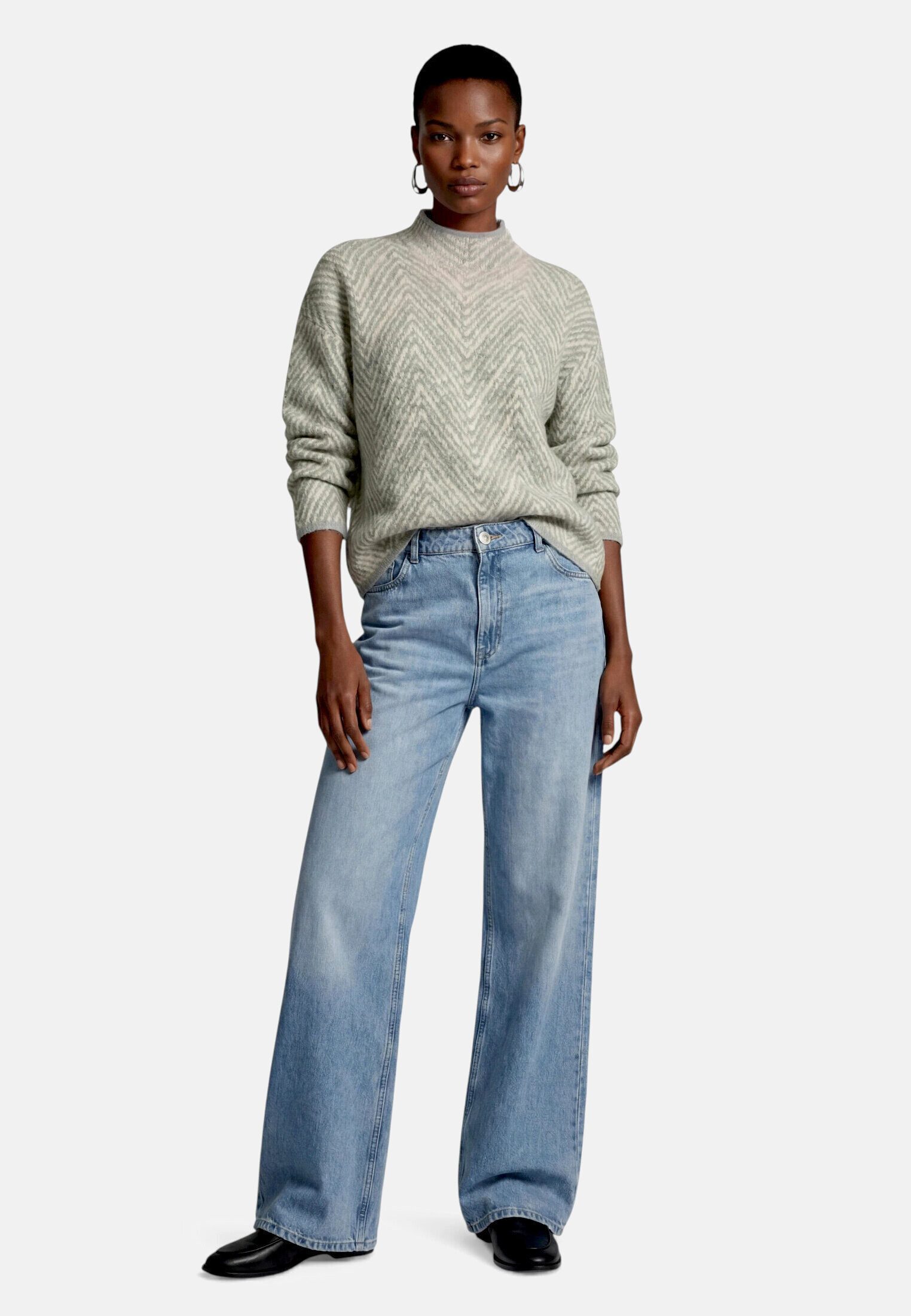 Zero Strickpullover Damen mit Muster (1-tlg) Material