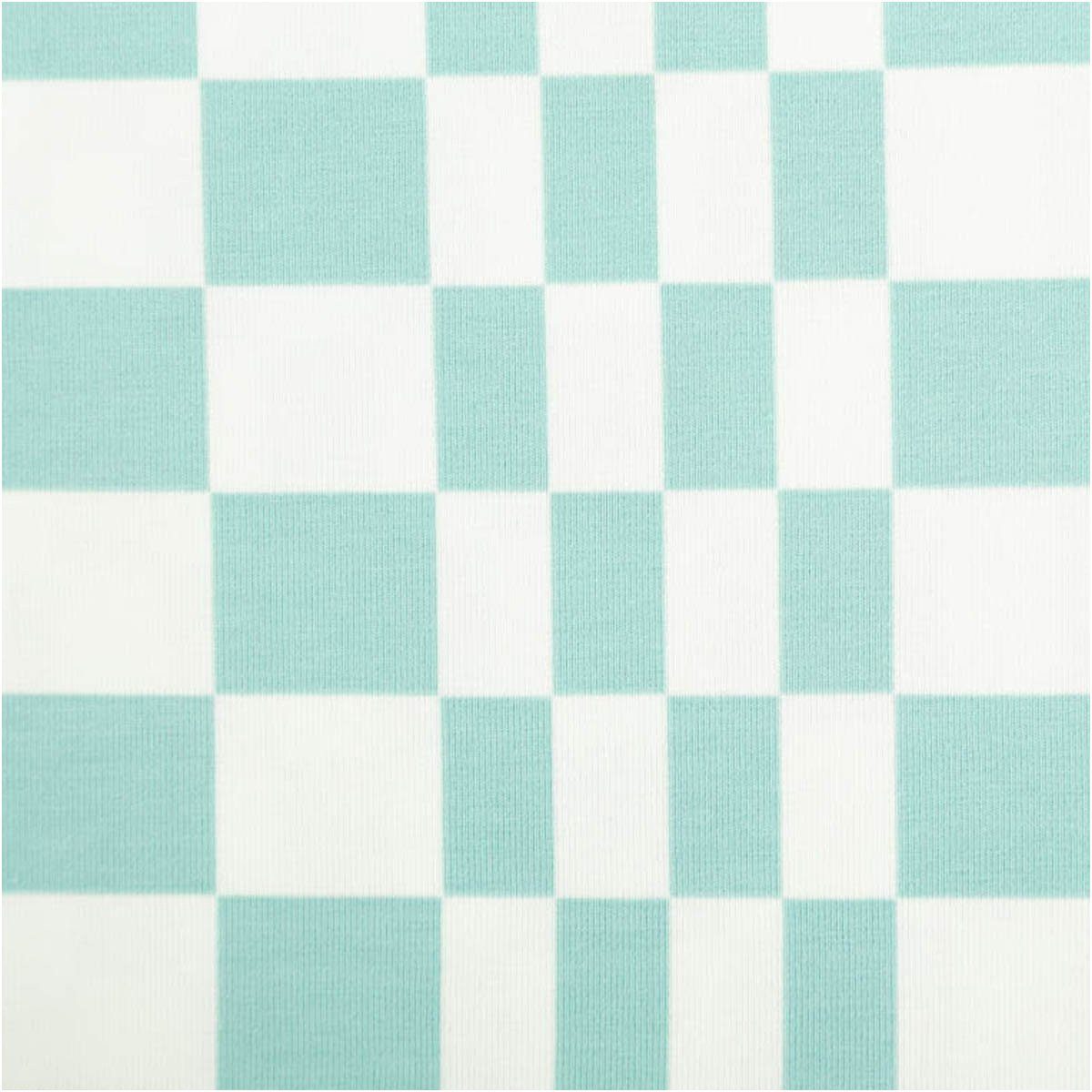 SCHÖNER LEBEN. Stoff Jersey Stoff Baumwolljersey Cool Vibes wollweiß mint 1,48m Breite, atmungsaktiv