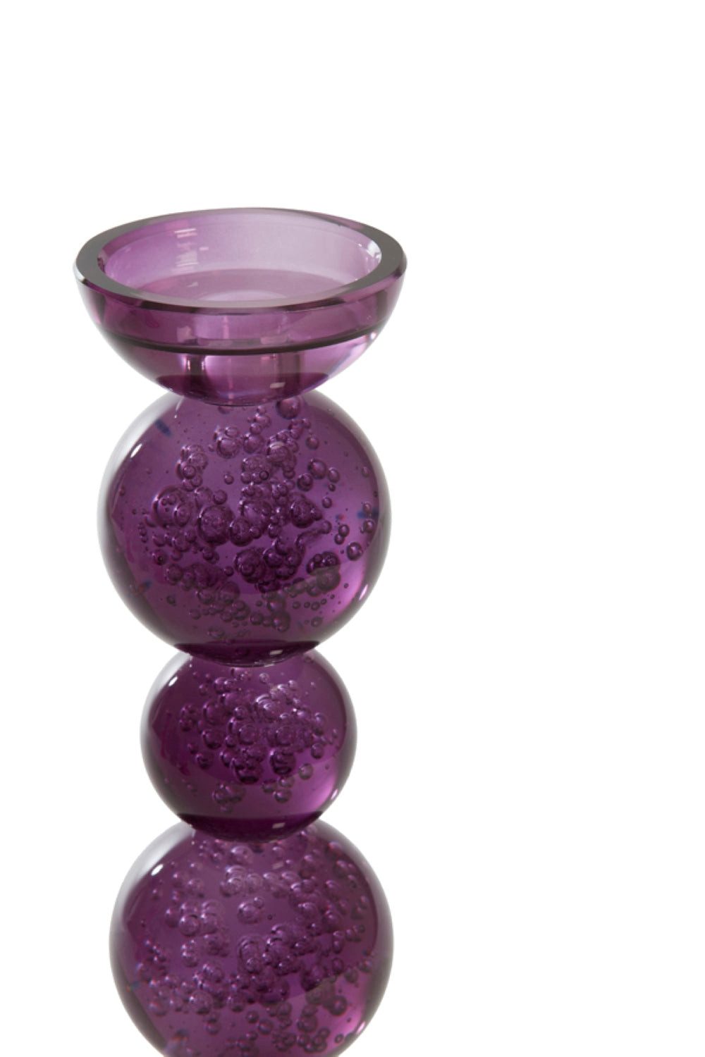 Dirk Davids Leuchten GmbH Kerzenständer Kerzenständer Glas lila Bubbles Ø9,5 x 34 cm