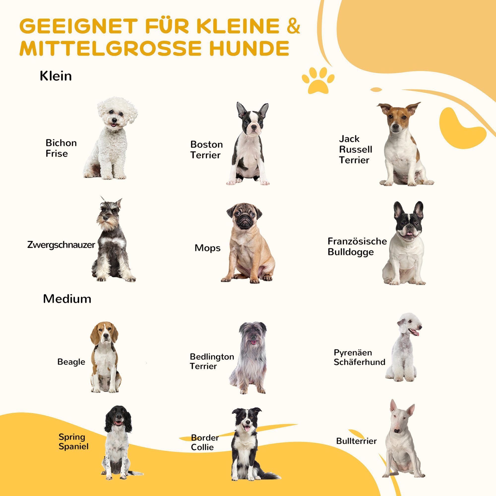 PawHut Hundegitter Absperrgitter Freistehendes Schutzgitter mit Füßen Holz (Hundeabsperrgitter, 1 St., Absperrgitter für Hunde), Braun 185 x 36 x 71 cm – Bild 4 von 5