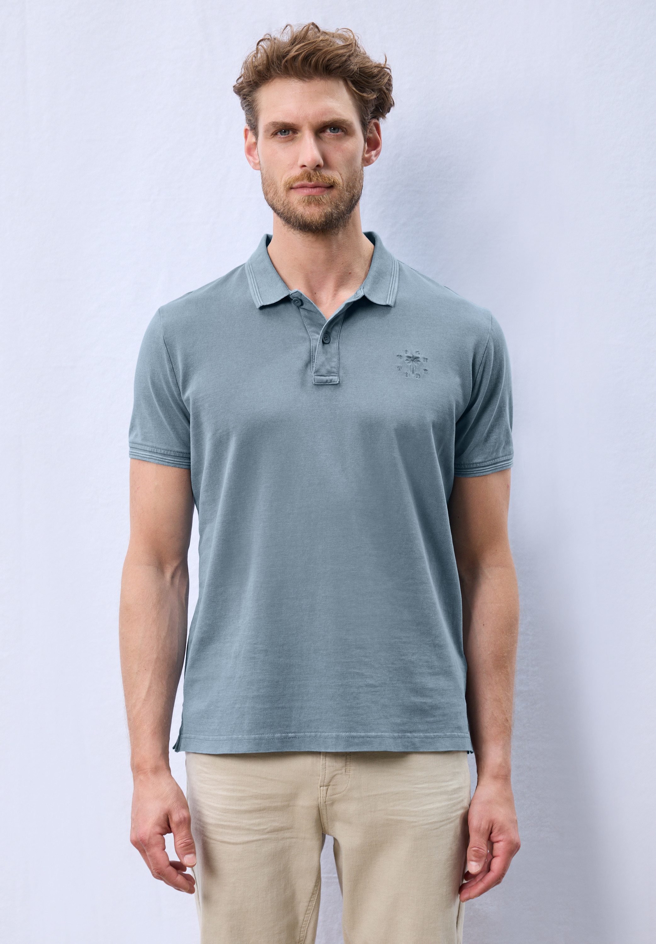 STREET ONE MEN Poloshirt mit Seitlichen Einschlitzen am Saum günstig online kaufen