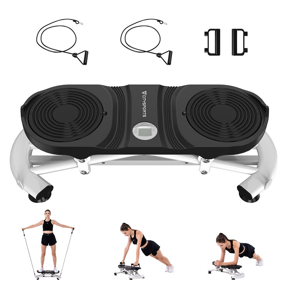 CITYSPORTS Balanceboard 5-in-1 Multifunktionale Liegestützplatte mit Widerstandsbändern, Ski-Balance Trainer mit LCD-Display, 135 kg Belastbarkeit