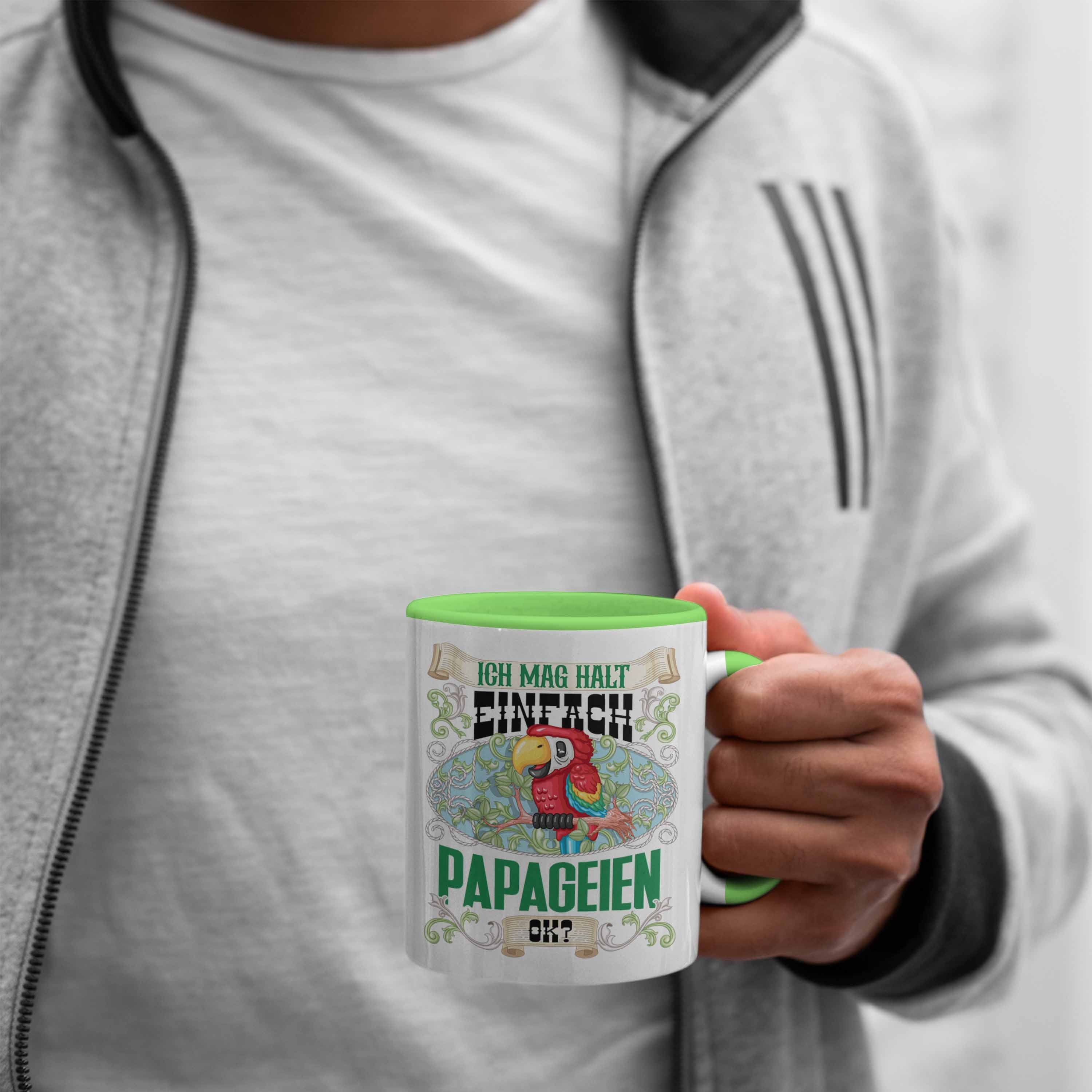 Papageien Tasse Mag ok für Besitz Tasse Ich Einfach Grün Trendation Halt Geschenk Papageien