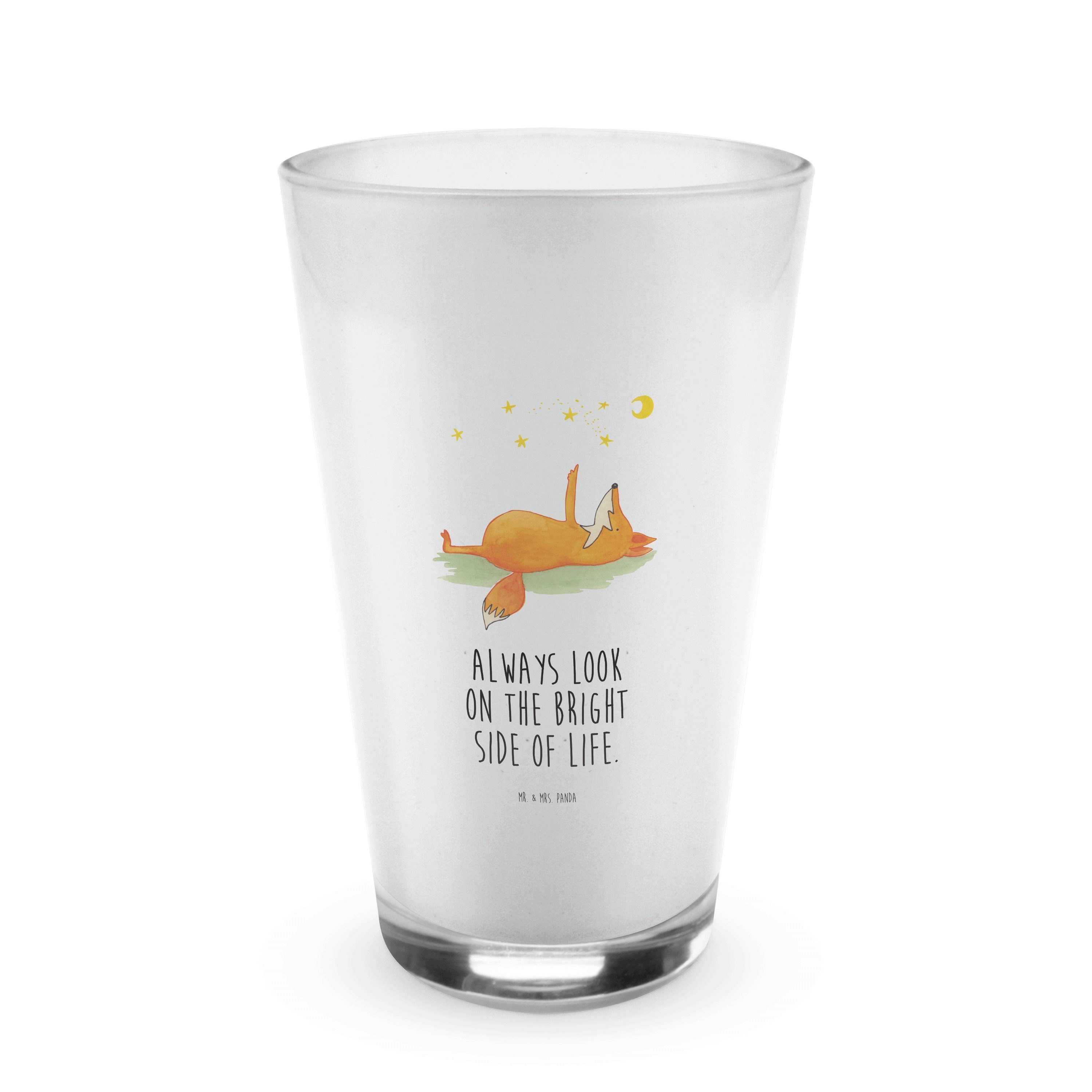 Sternengucker, Sterne Geschenk, Glas Mrs. Romantik, & - Glas, Premium - Glas Fuchs Panda Mr. Transparent