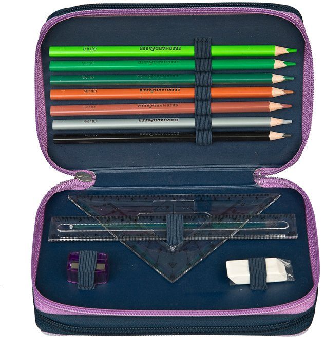 Scooli Federmäppchen Tripledecker, Frozen, befüllt, inkl. Geodreieck