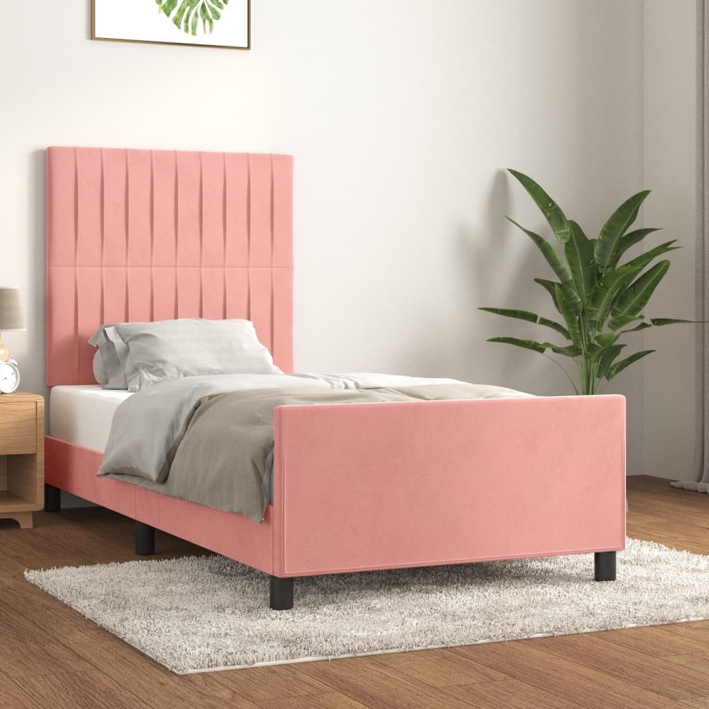 furnicato Bettgestell mit Kopfteil Rosa 100x200 günstig online kaufen
