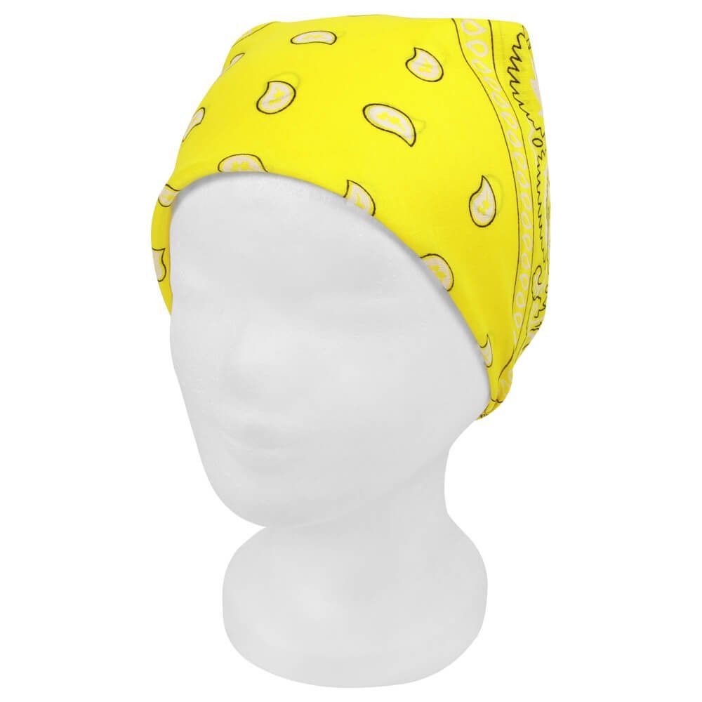 Goodman Design Kopftuch aus Bandana Paisley, Modetuch Halstuch Gelb Baumwolle