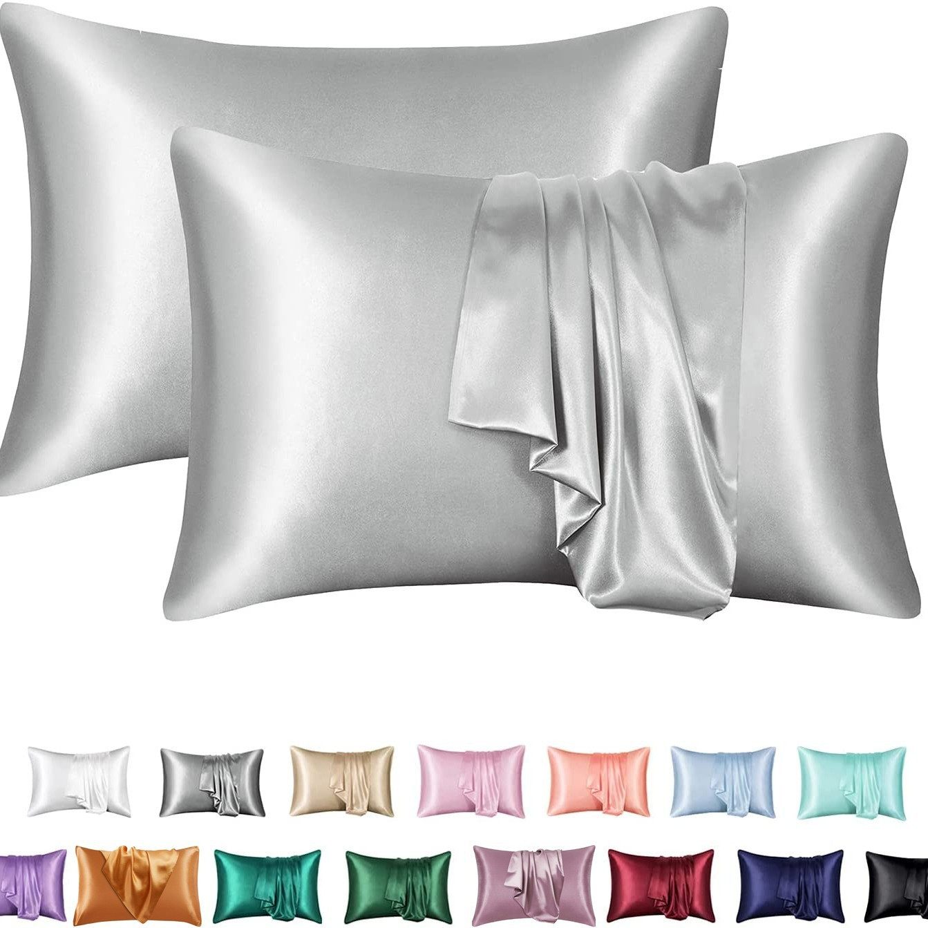 Coonoor Kissenbezüge 2 Stück Satin Kissenbezug günstig online kaufen