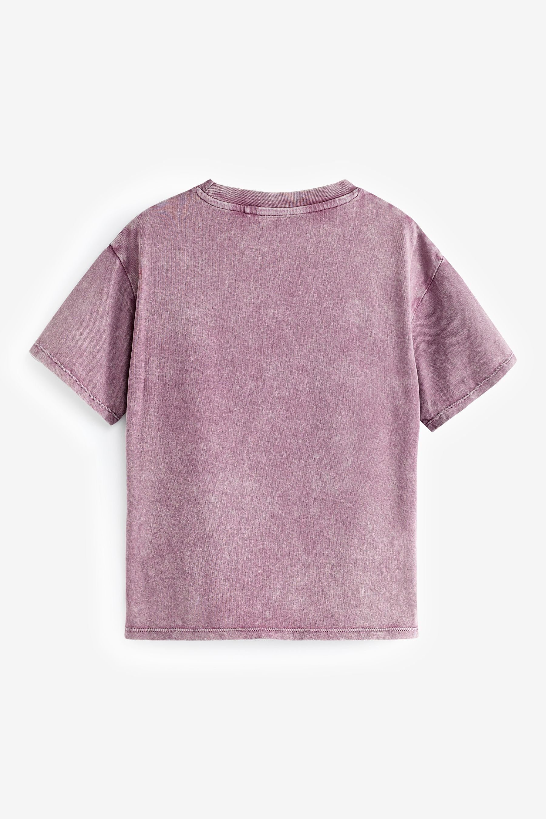 Floral T-Shirt Next Grafik mit in Acid-Waschung (1-tlg) Pink T-Shirt