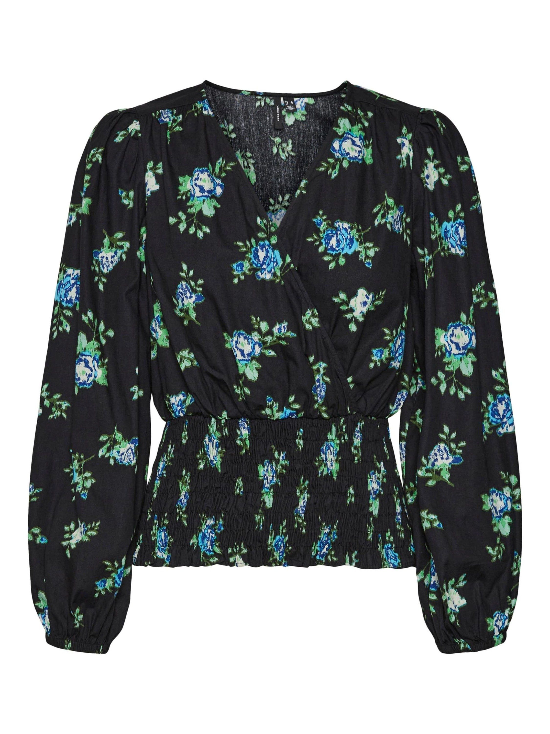 Vero Moda Langarmbluse BELLA SANNA (1-tlg) Drapiert/gerafft