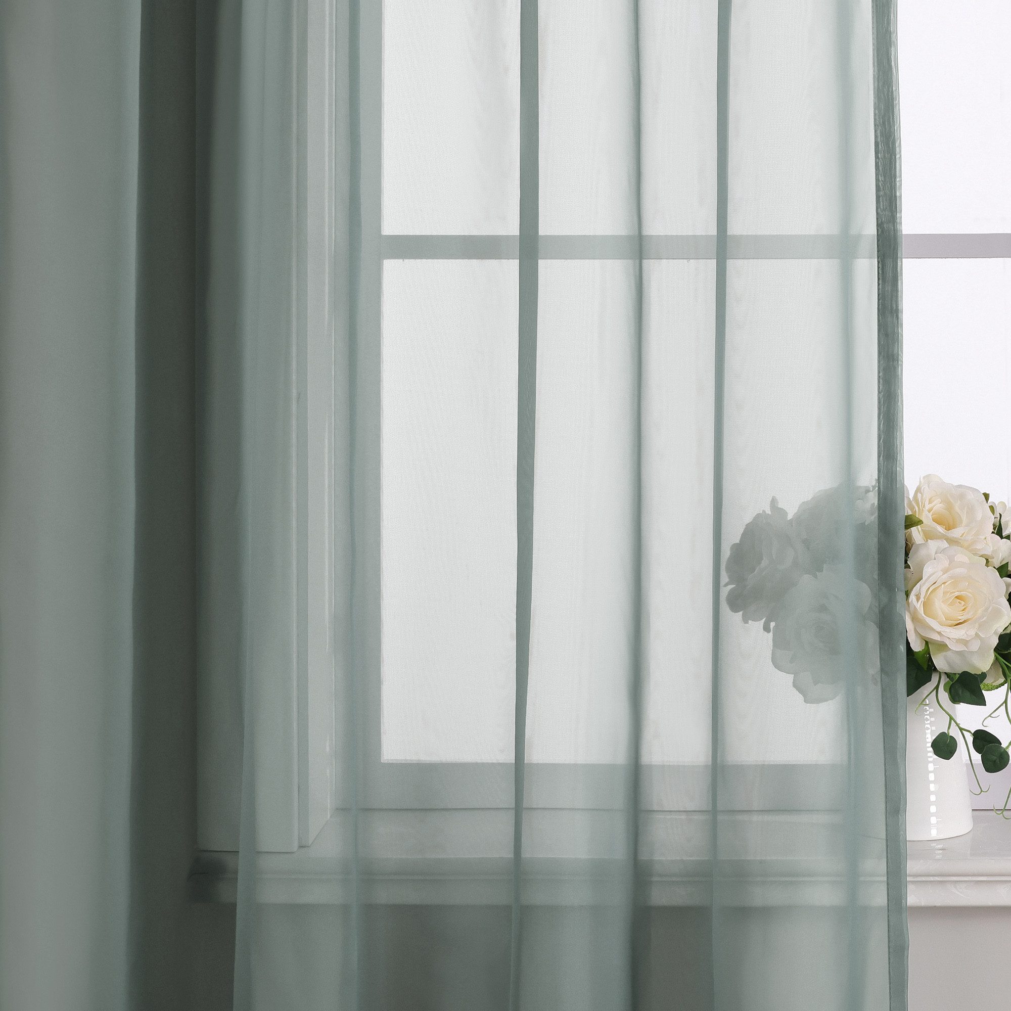 Joyswahl Gardine Julia (1 St), Schlaufen, transparent, Voile, Uni Vorhang Dekoschal Fenster Schal, Minimalist