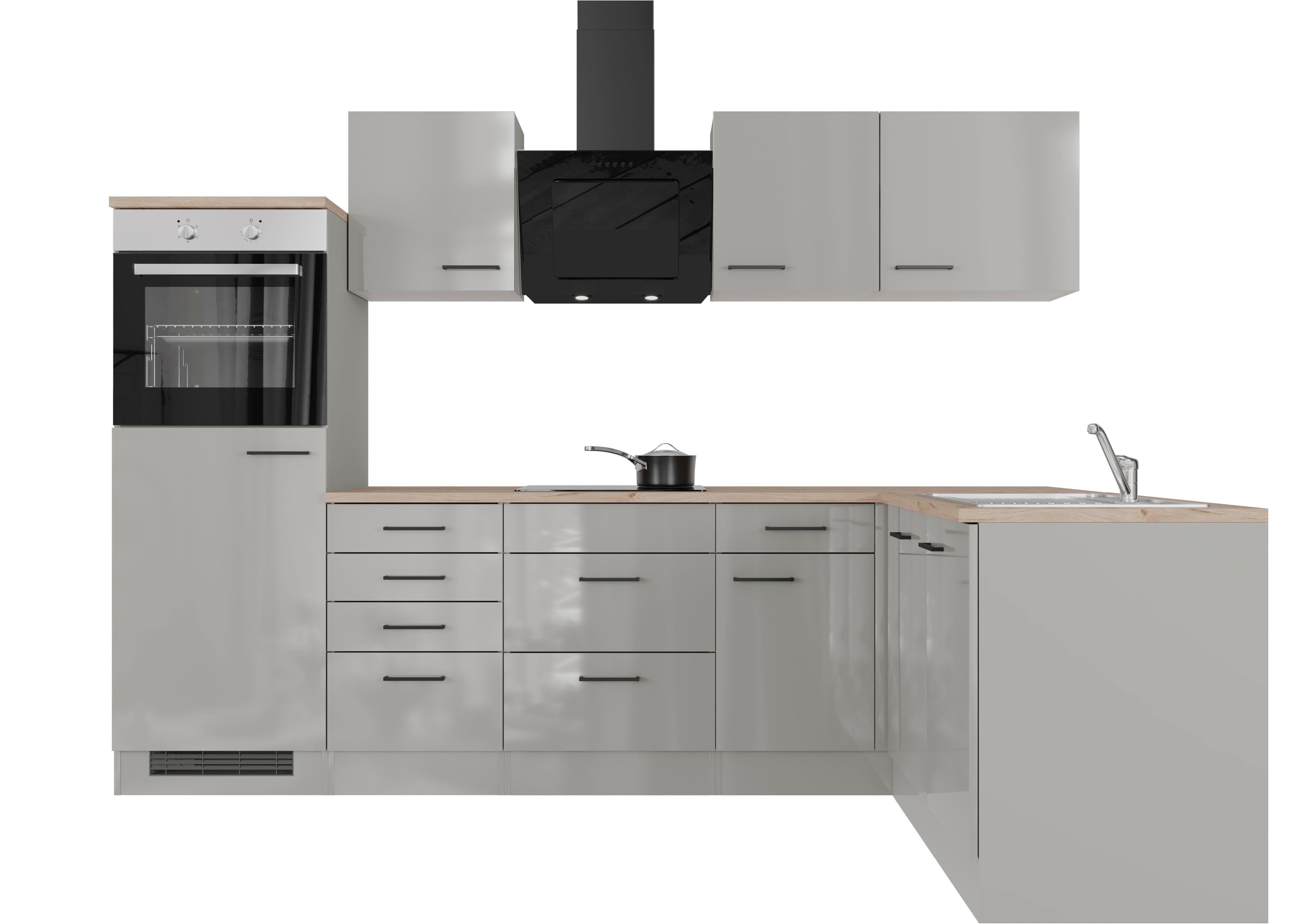 Flex-Well Кухніzeile Lund, wahlw. mit E-Geräten, in weiten Farben erhältlich, Breite 280x170 cm