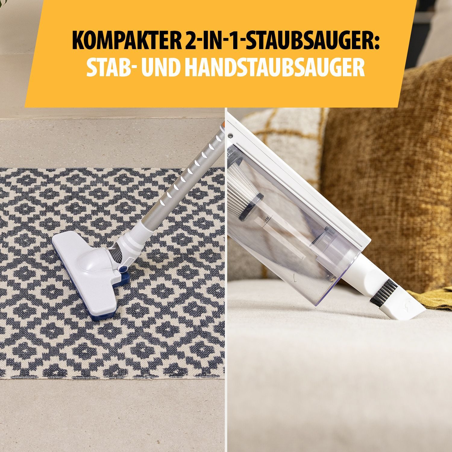 Tristar Akku-Hand-und Stielstaubsauger Tristar SZ-2308 2-in-1-Stabstaubsauger mit Kabel – Zwei Aufsätze, 400 W, 2-in-1-Stabstaubsauger mit Kabel – Zwei Aufsätze