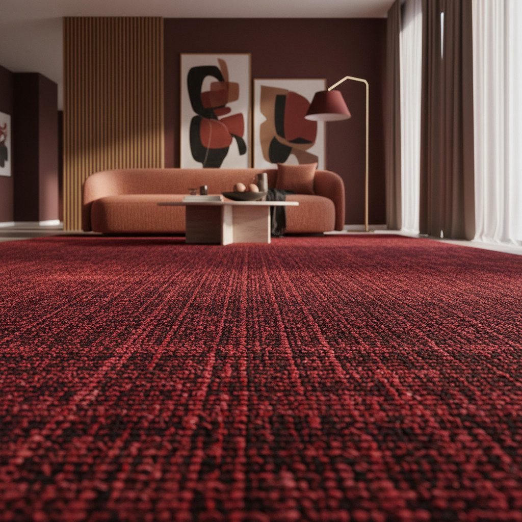 KADIMA DESIGN Wollteppich Kurzflor Teppich KOFEL Baumwolle Uni Waschbar Läufer Flur Küche, Läufer, Höhe: 9 mm, Rot, 80x150 cm, Modern Esszimmerteppich Einfarbig Uni Waschbar