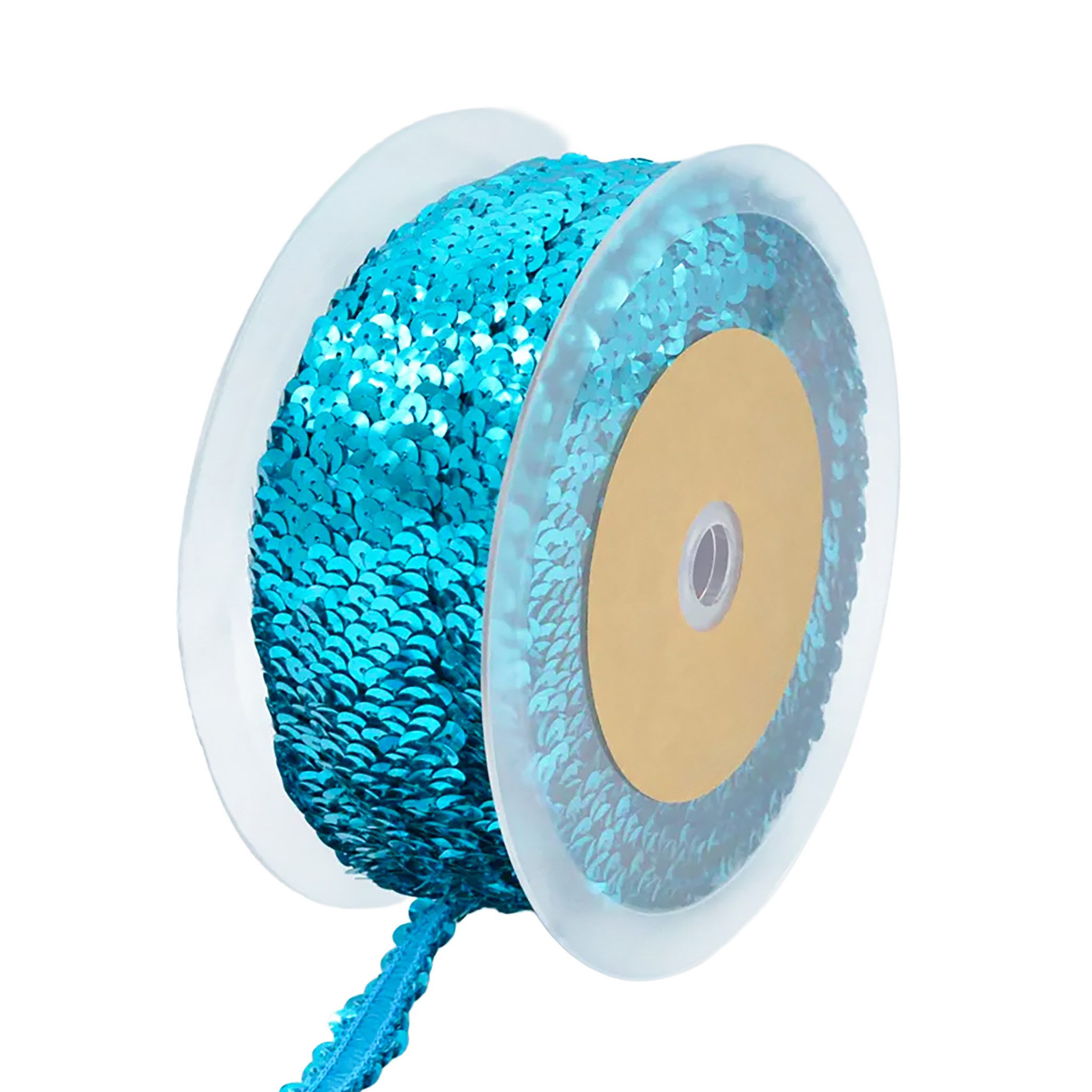 Thumbnail - maDDma Bastelband Paillettenband ab 1m Meterware 30mm elastisches Paillettenborte, türkisblau