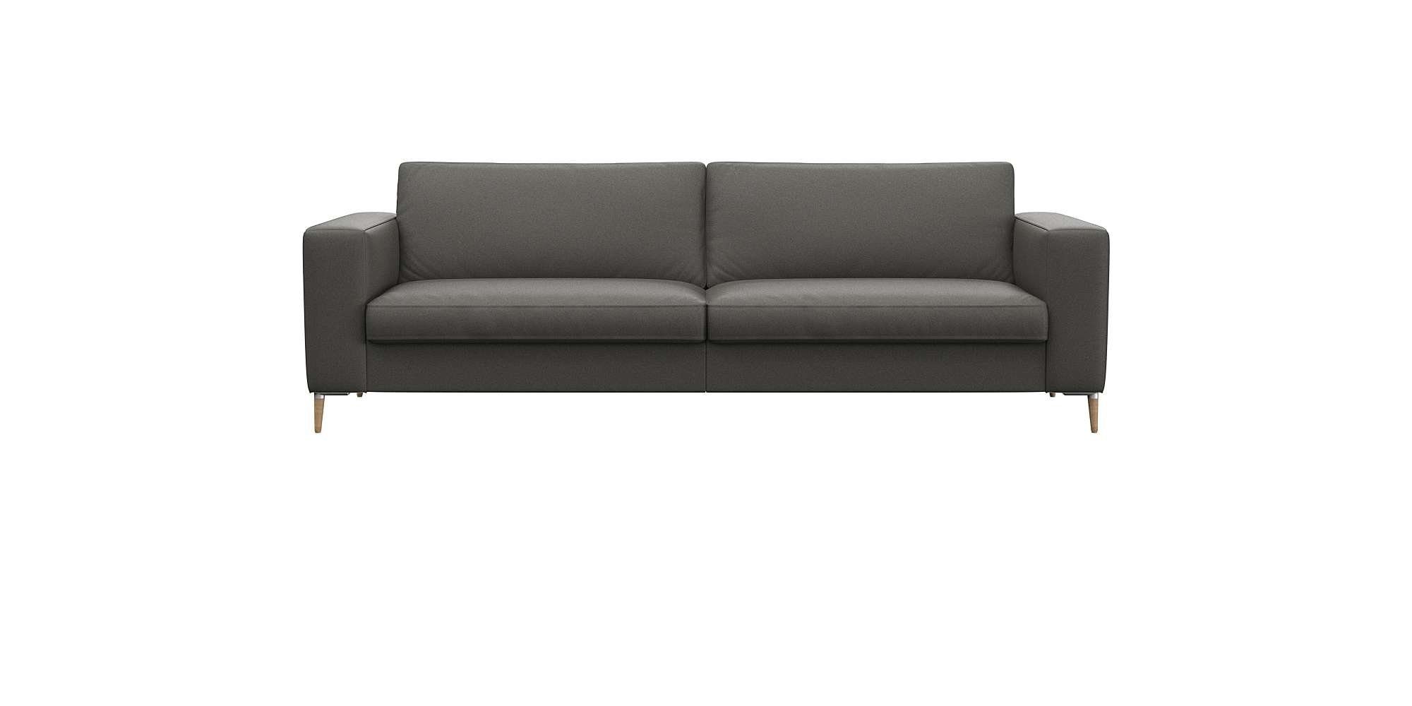 FLEXLUX 3-Sitzer Fiore, super Sitzkomfort durch Kaltschaum im Sitz, breite Armlehnen, Füße Alu+ Eiche