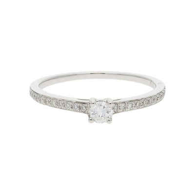 JuwelmaLux Fingerring JuwelmaLux Verlobungsring 750er 18 Karat Weißgold mit Diamanten 0,22ct (kein Set, 1-tlg)