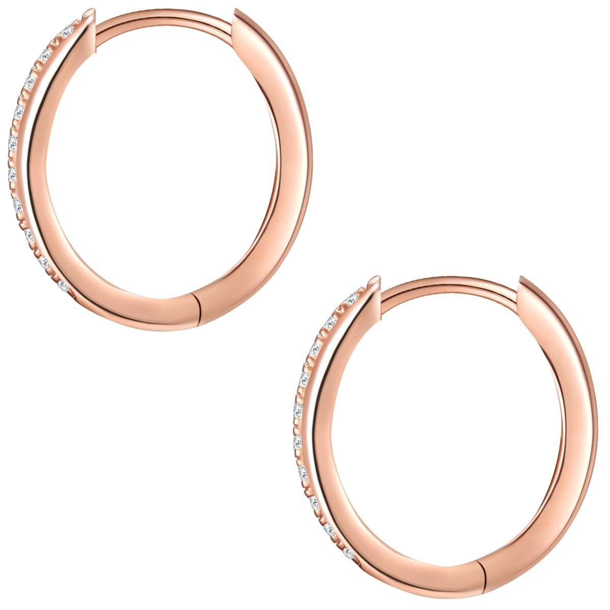 Glanzstücke München Paar Creolen roségold, in Sterling Silber mit Zirkonia