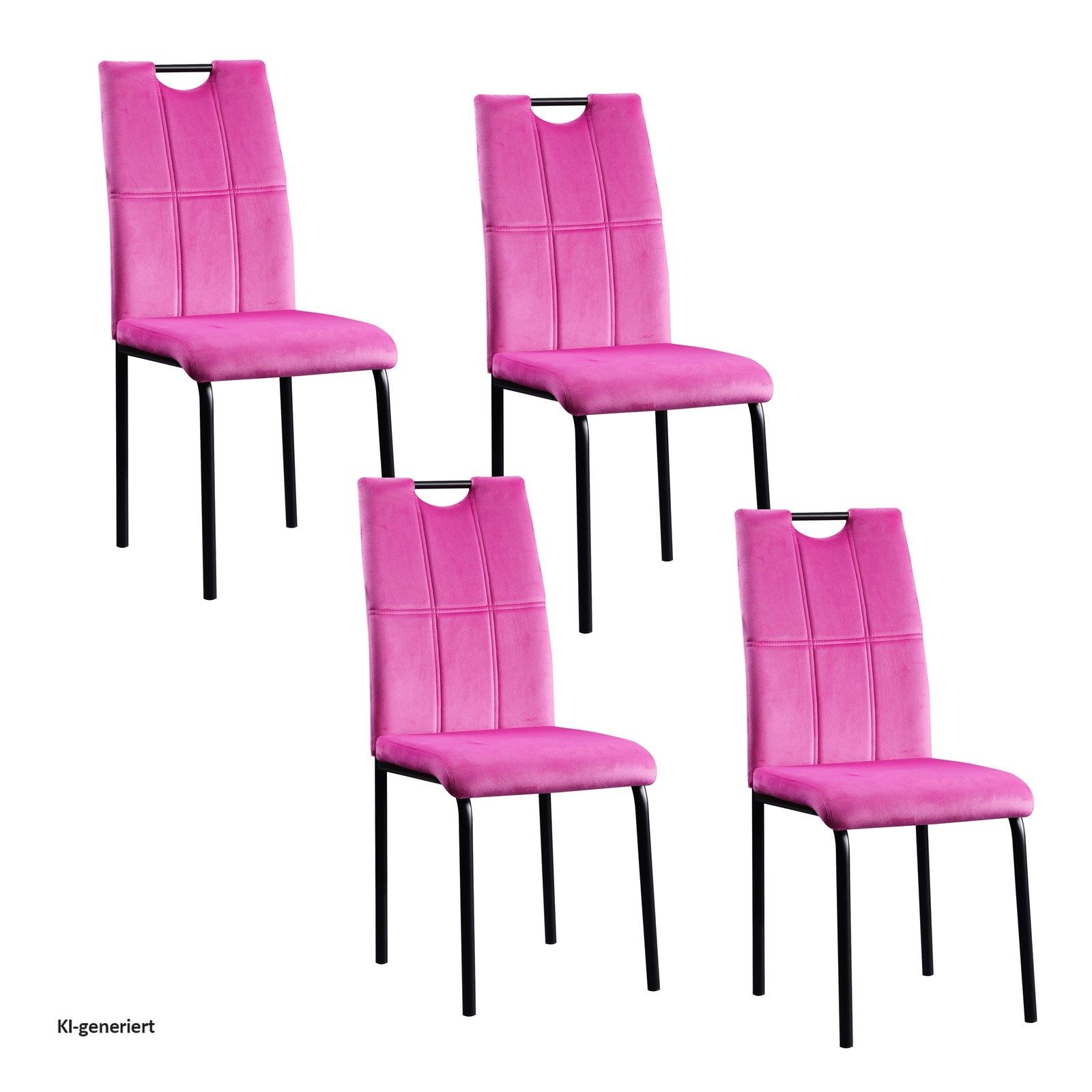 HTI-Living Polsterstuhl Esszimmerstuhl Denton Samt Pink 4er-Set (Set, 4 St), Polsterstuhl Velvet