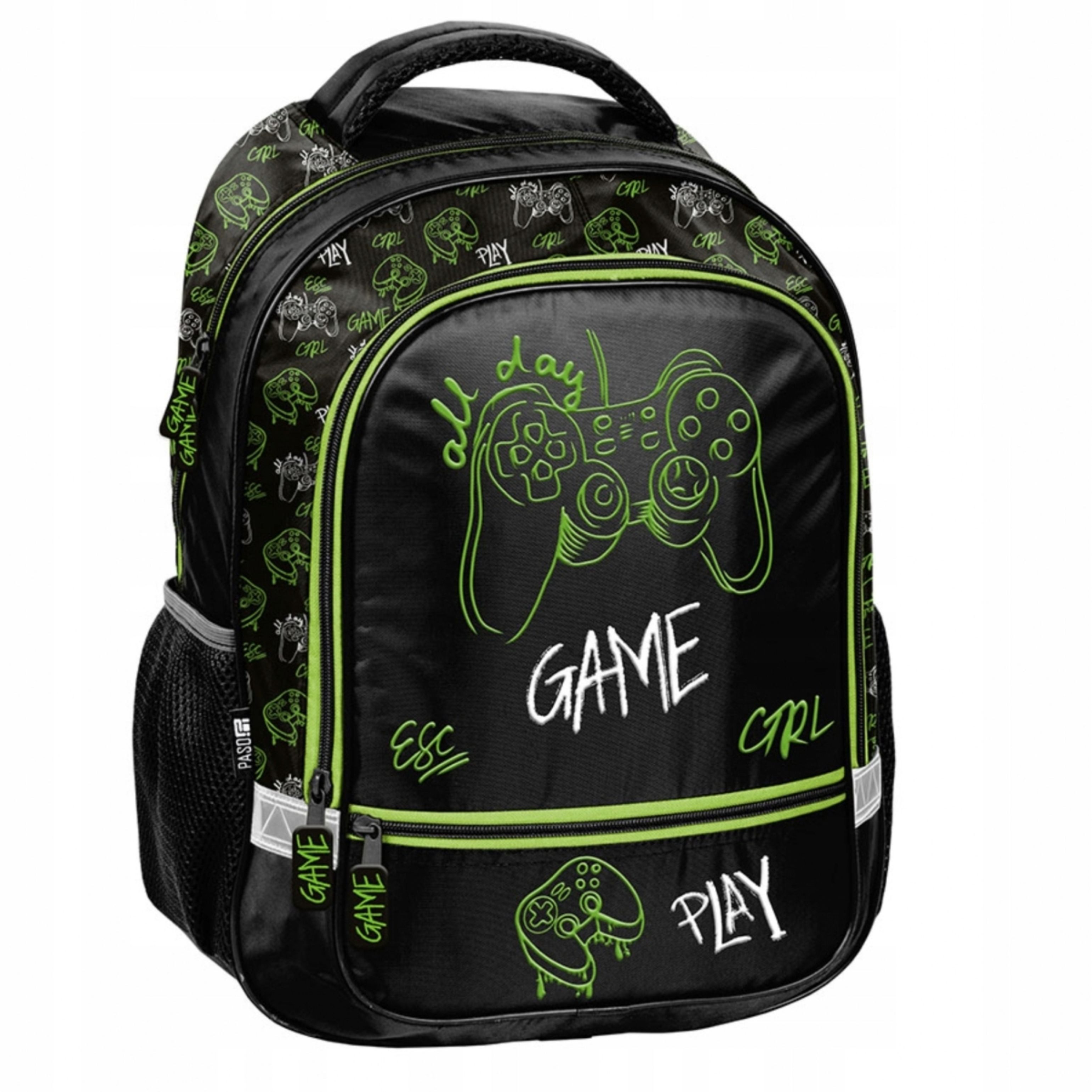 PASO Schulranzen Paso Schulranzen Set 3in1 Gamepad für Jungen 1. Klasse (1-tlg)