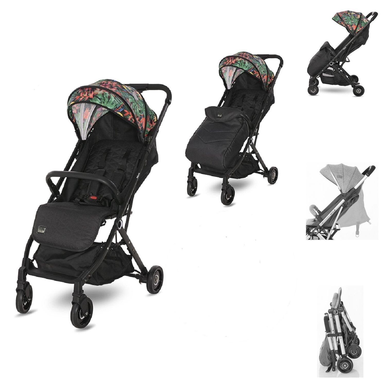 Fußsack Zusatzgriff Kinderwagen bunt Kinder-Buggy Aluminiumrahmen Lorelli Myla, Korb mit klappbar