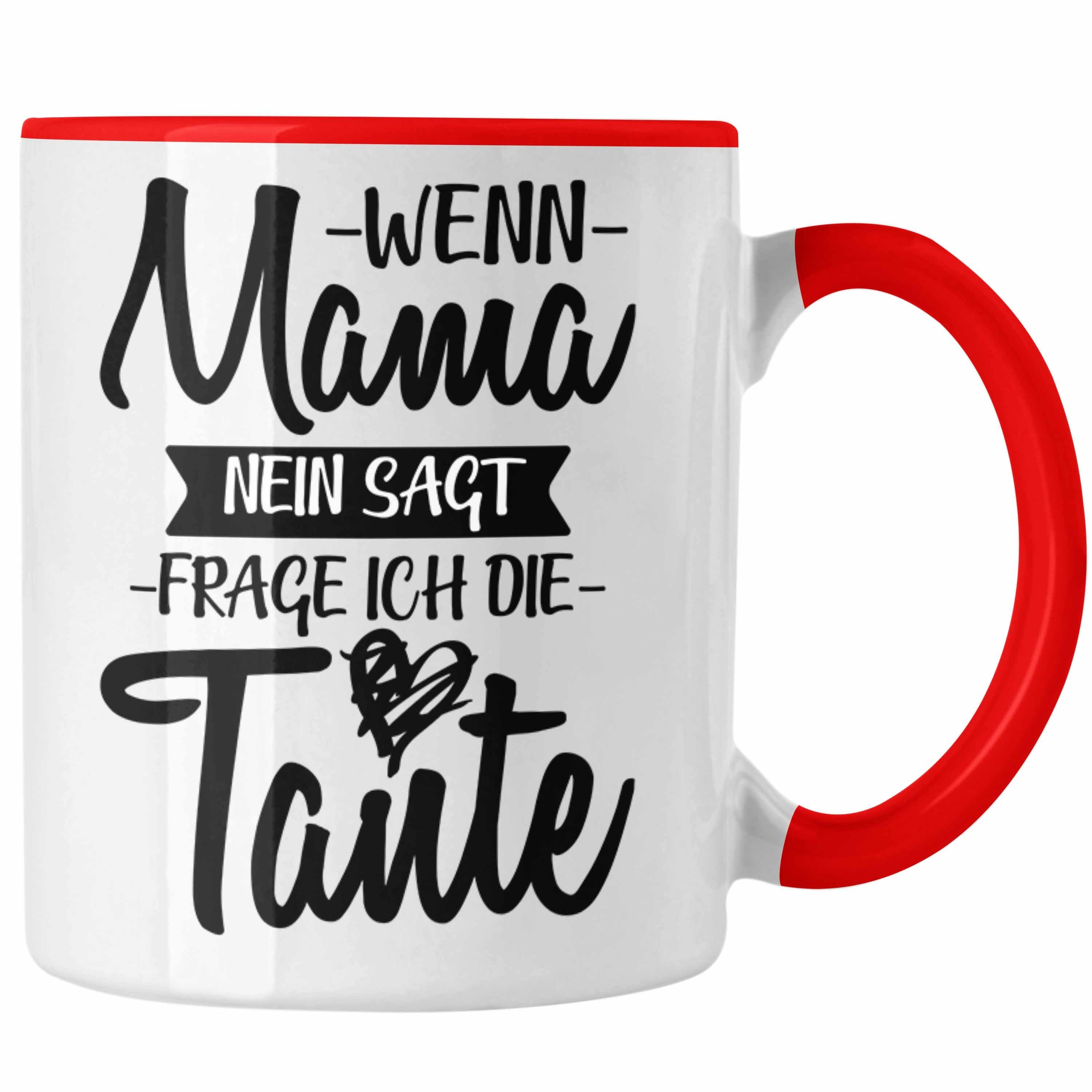 Trendation Tasse Trendation - Tasse für Neffen Neffin von Tante Geschenk Lustige Geschenkidee Rot