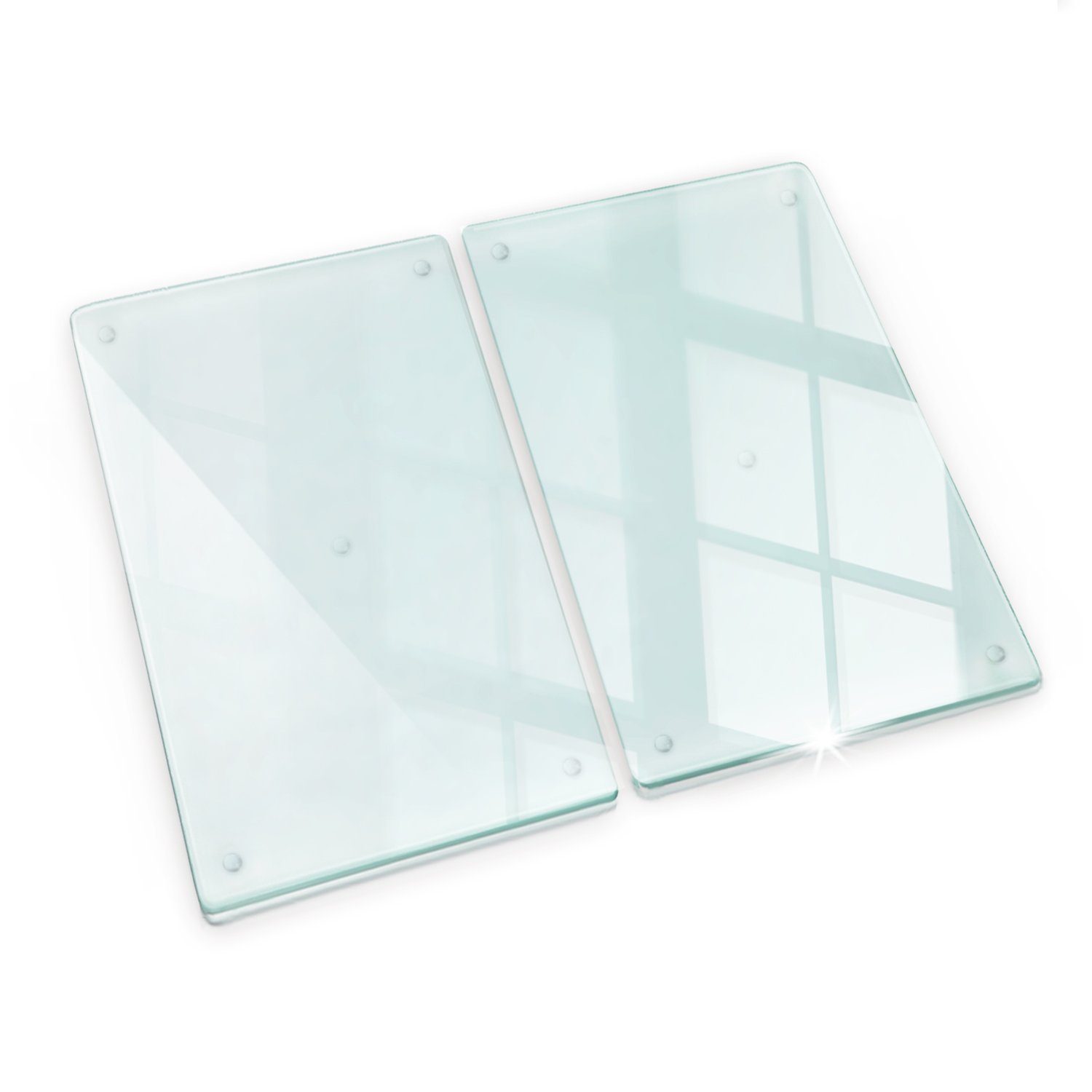 Tulup Herd-Abdeckplatte Induktionsschutz Glas Spritzschutz Glasschneideplatte Transparent, (2 tlg), Gummifüße
