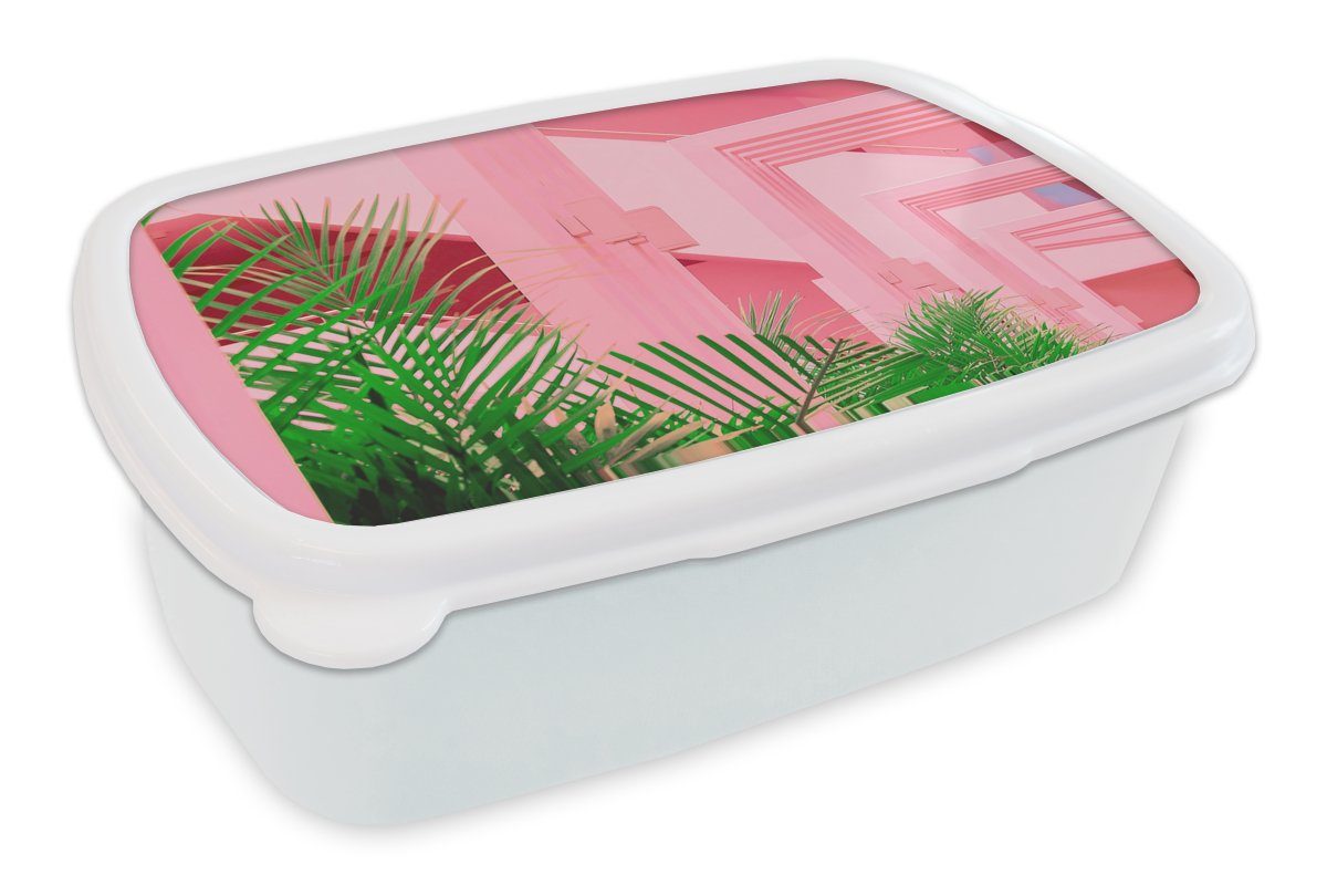 MuchoWow Lunchbox Sommer - Pflanzen - Garten, Kunststoff, (2-tlg), Brotbox für Kinder und Erwachsene, Brotdose, für Jungs und Mädchen weiß