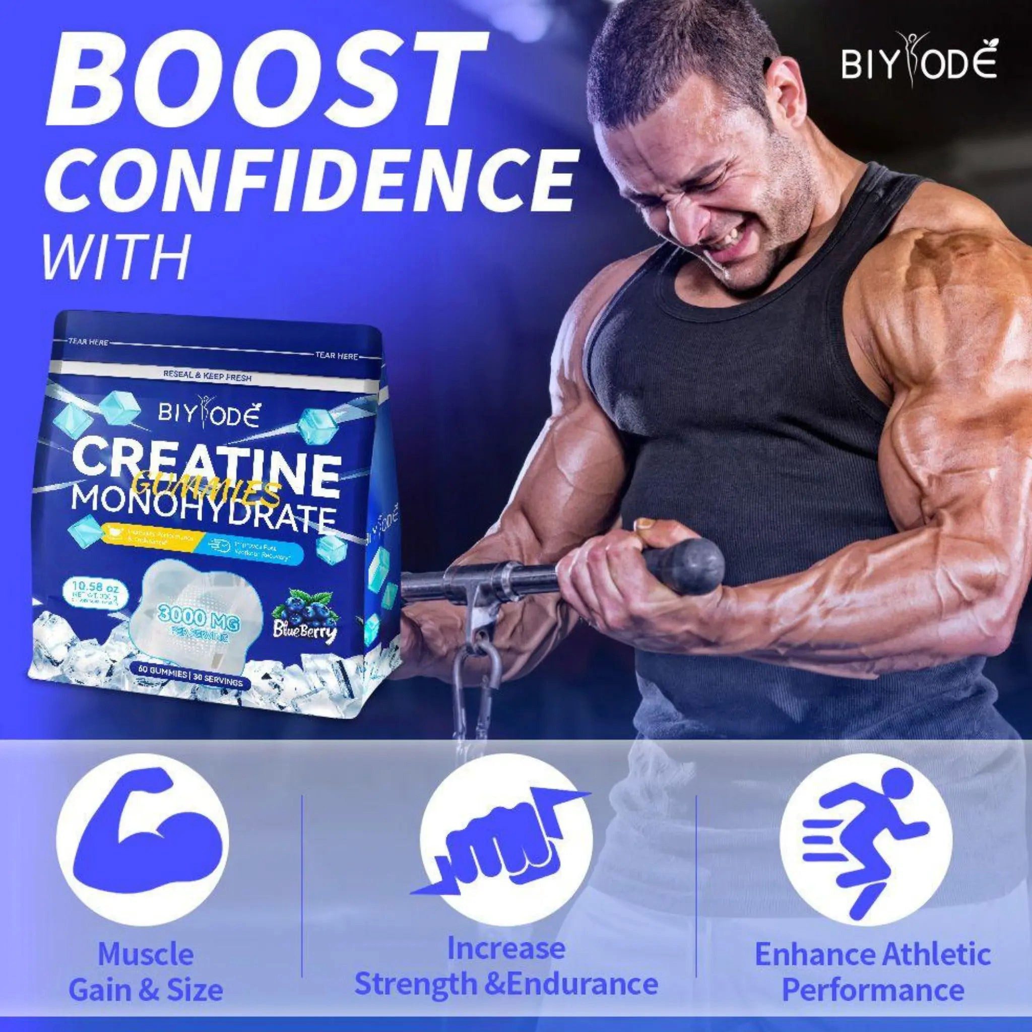 Vita Elements Kreatinmonohydrat Gummibärchen 60 Stück Muskelaufbau Regeneration Gummibärchen