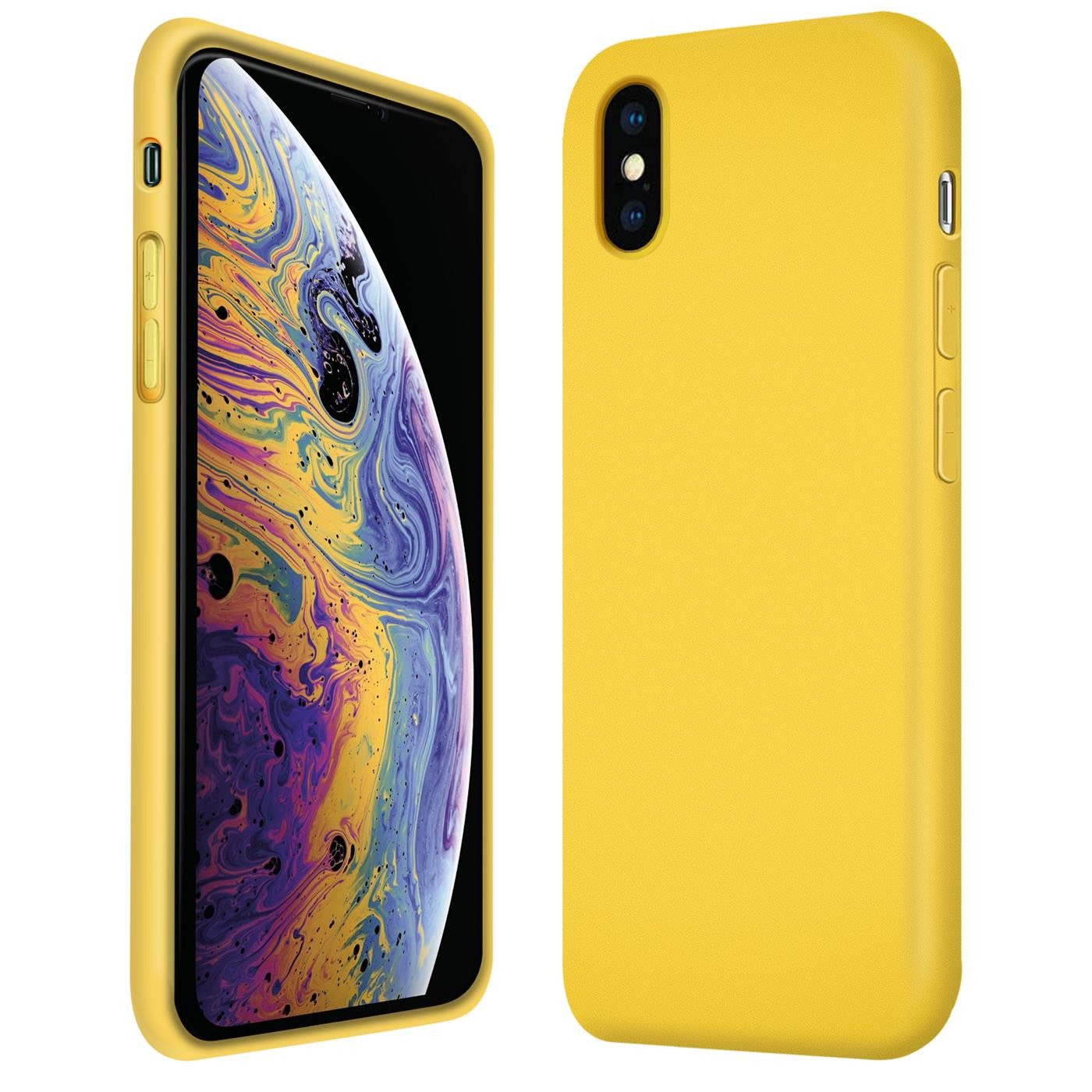 CoolGadget Handyhülle Silikon Case für das iPhone Xs Max Slim TPU Cover 6,5 Zoll, Weiche Schutz Hülle mit Innen Fleece aus Stoff Handy Tasche
