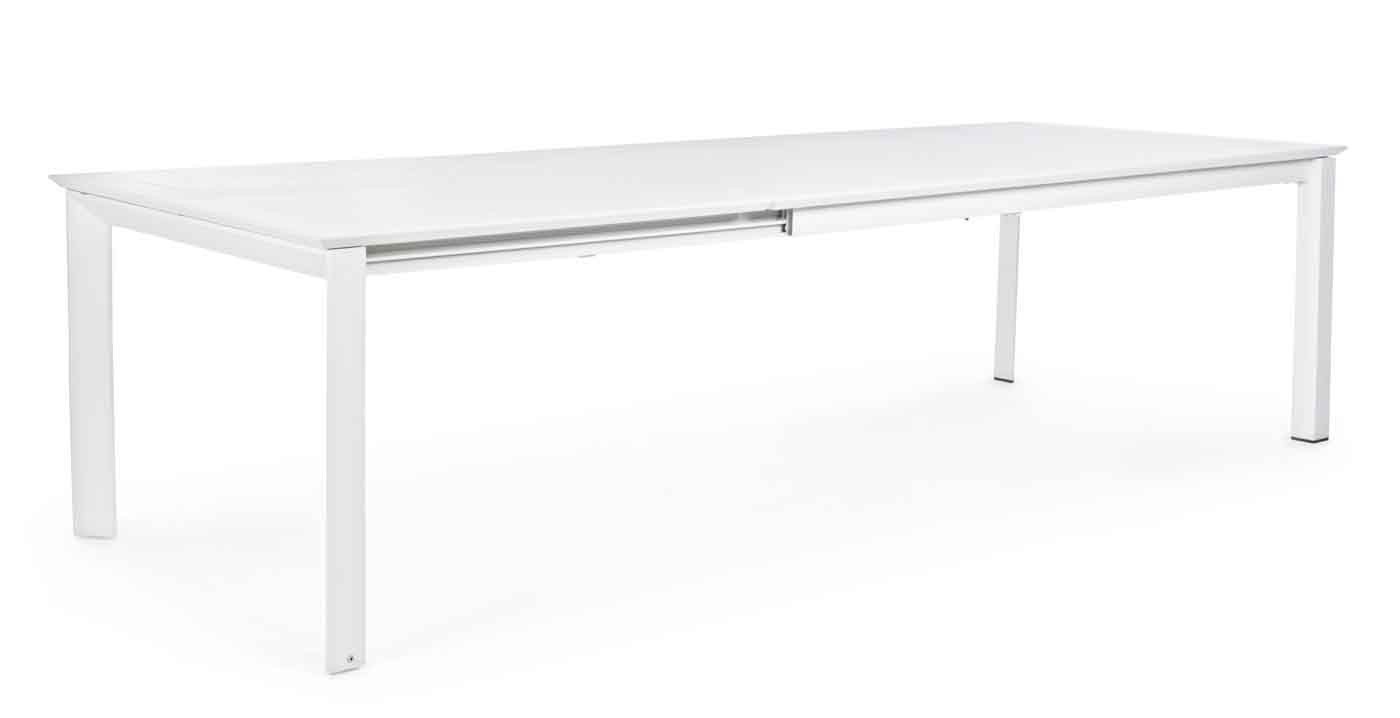 Bizzotto Esstisch Konnor mit Ausziehfunktion, 200-300x110 cm, Weiß, Geeignet für 8-10 Personen