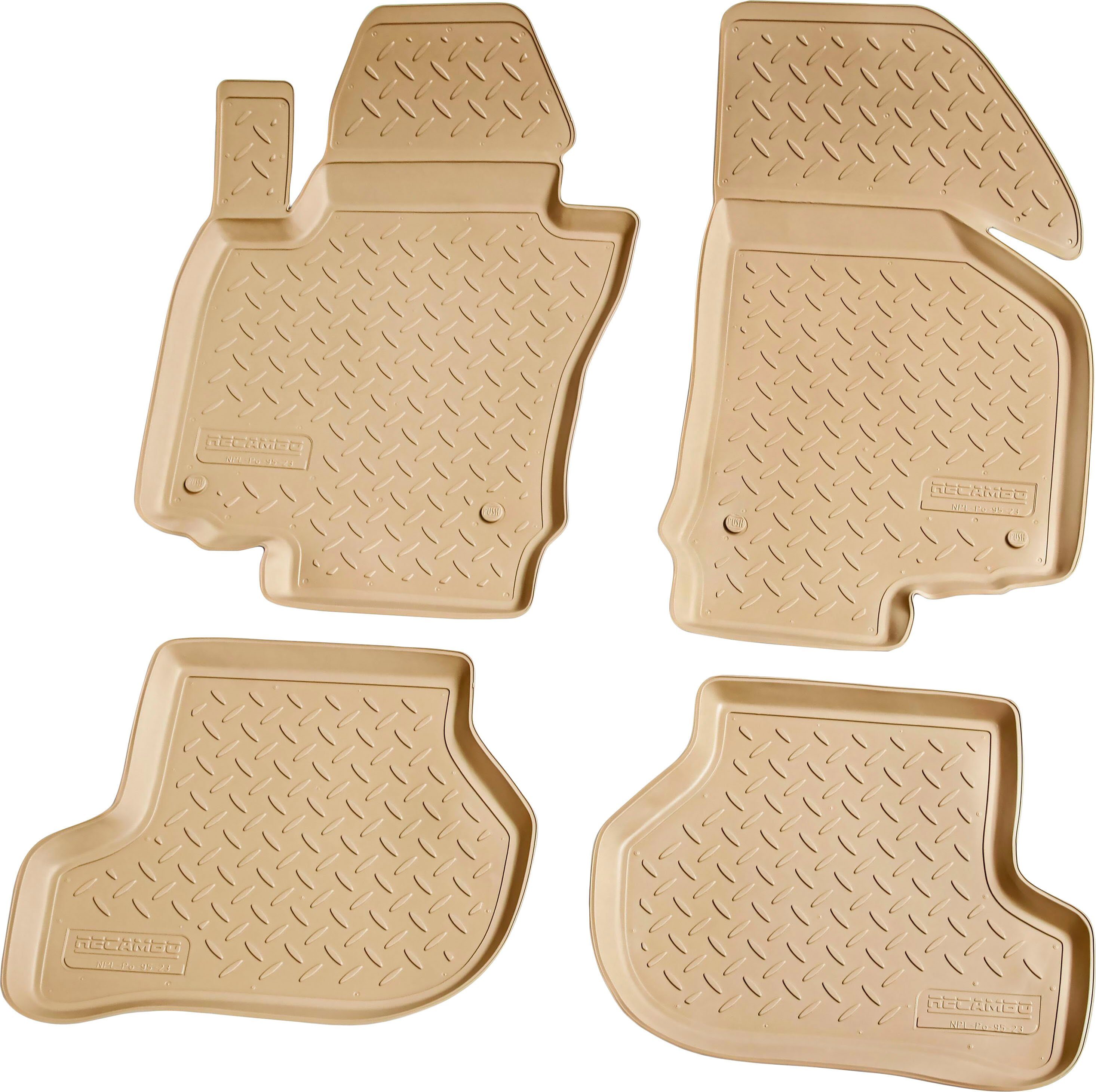 RECAMBO Passform-Fußmatten CustomComforts (4 St), für VW Tiguan, Typ 5N 2007 - 2016, perfekte Passform