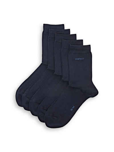 Esprit Socken 5er-Pack unifarbene Socken, Bio-Baumwolle