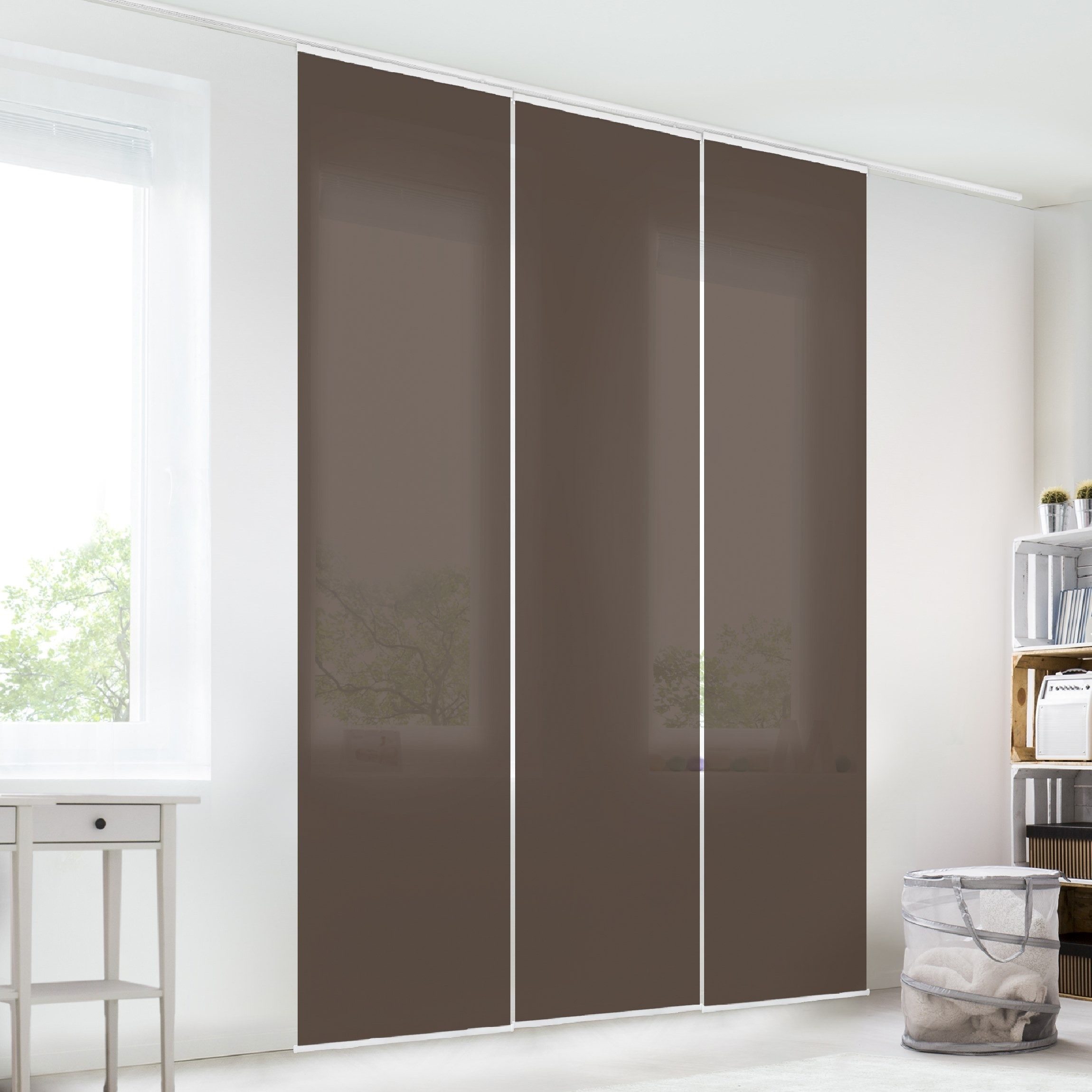 Bilderdepot24 Schiebegardine modern Flächenvorhang blickdicht Cacao, günstig online kaufen