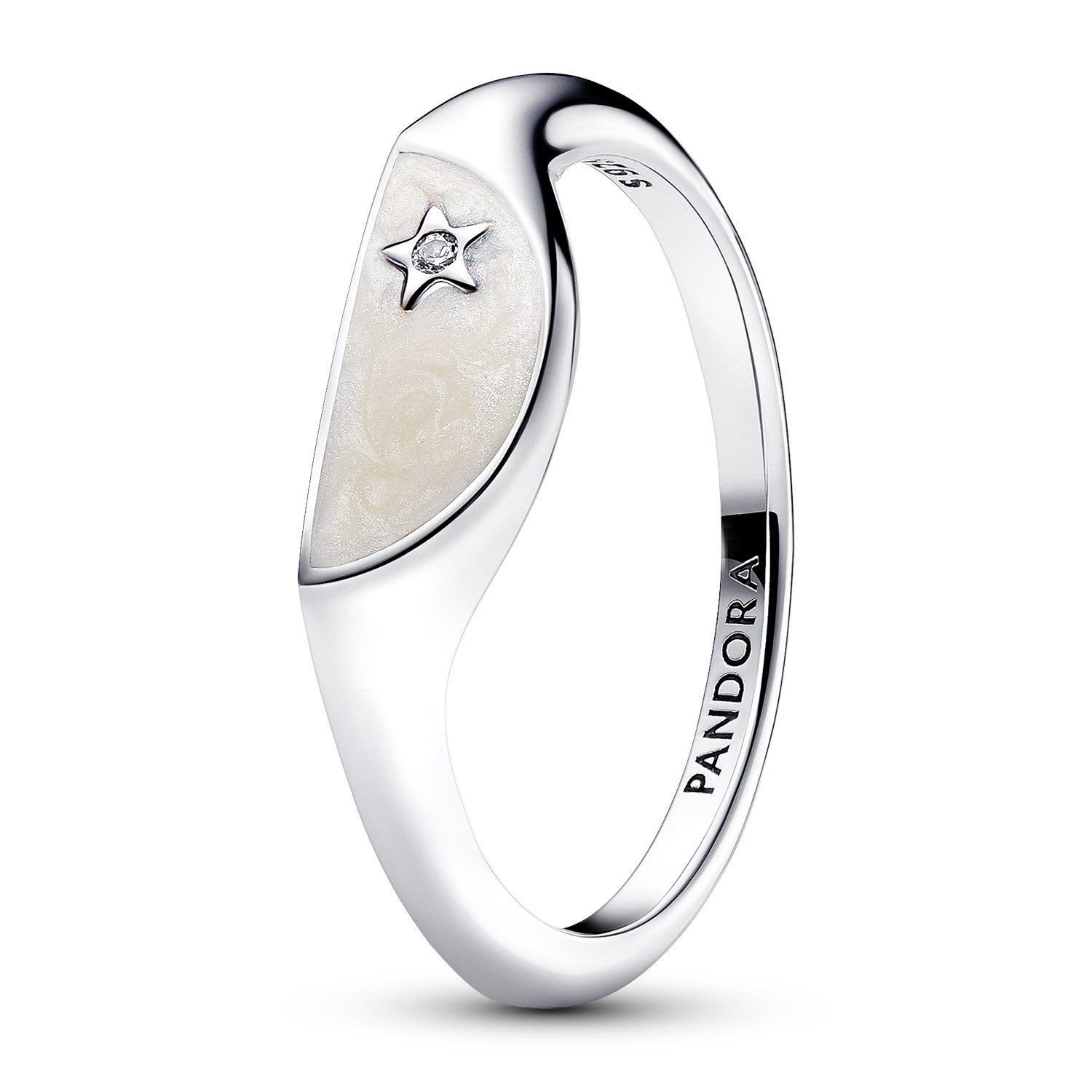 Pandora Silberring Siegelring für Halbiert Emaille Silber